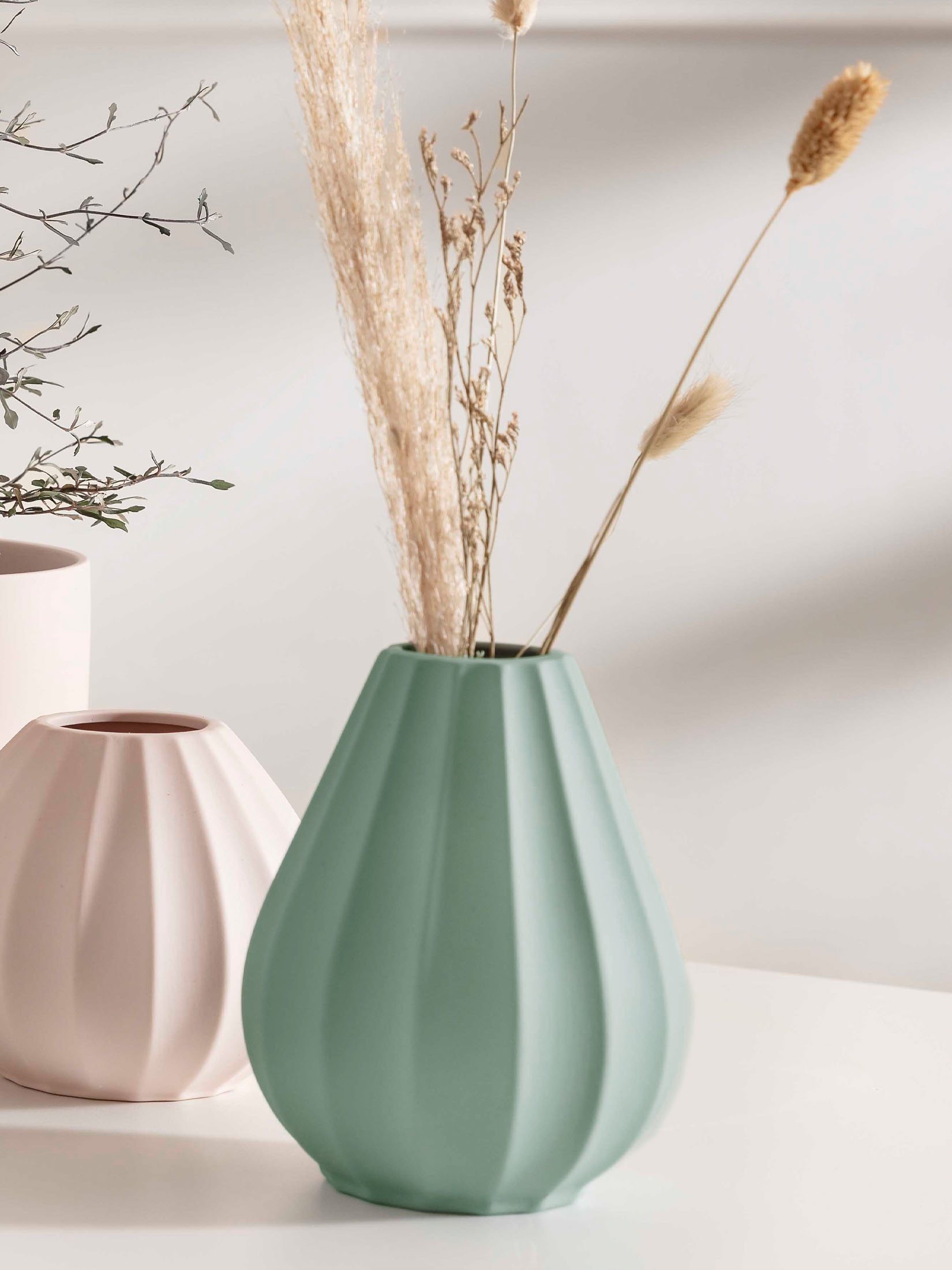 Cunardo Vase, Peacock Green