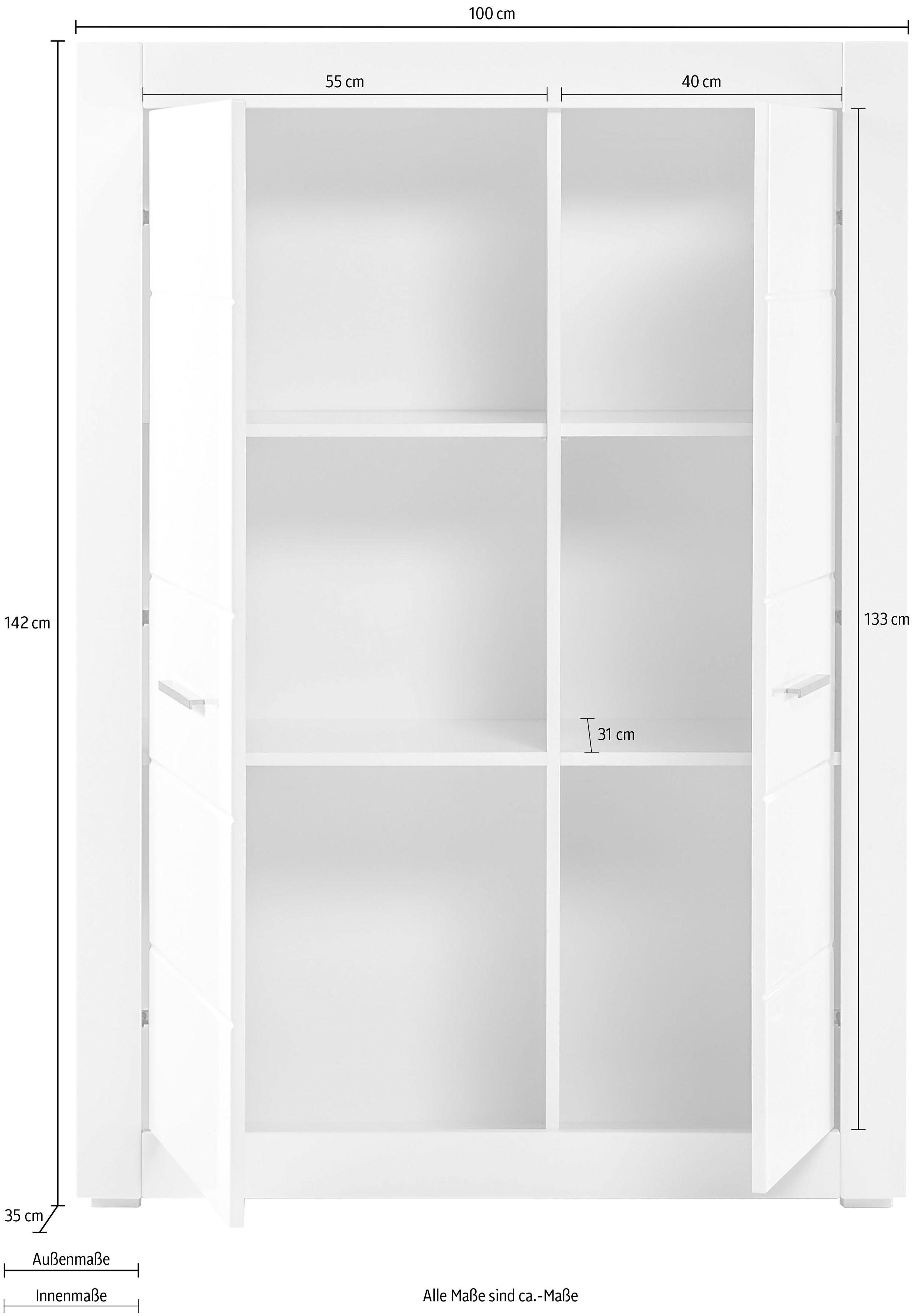 INOSIGN Stauraumschrank BIANCO Höhe 142 cm