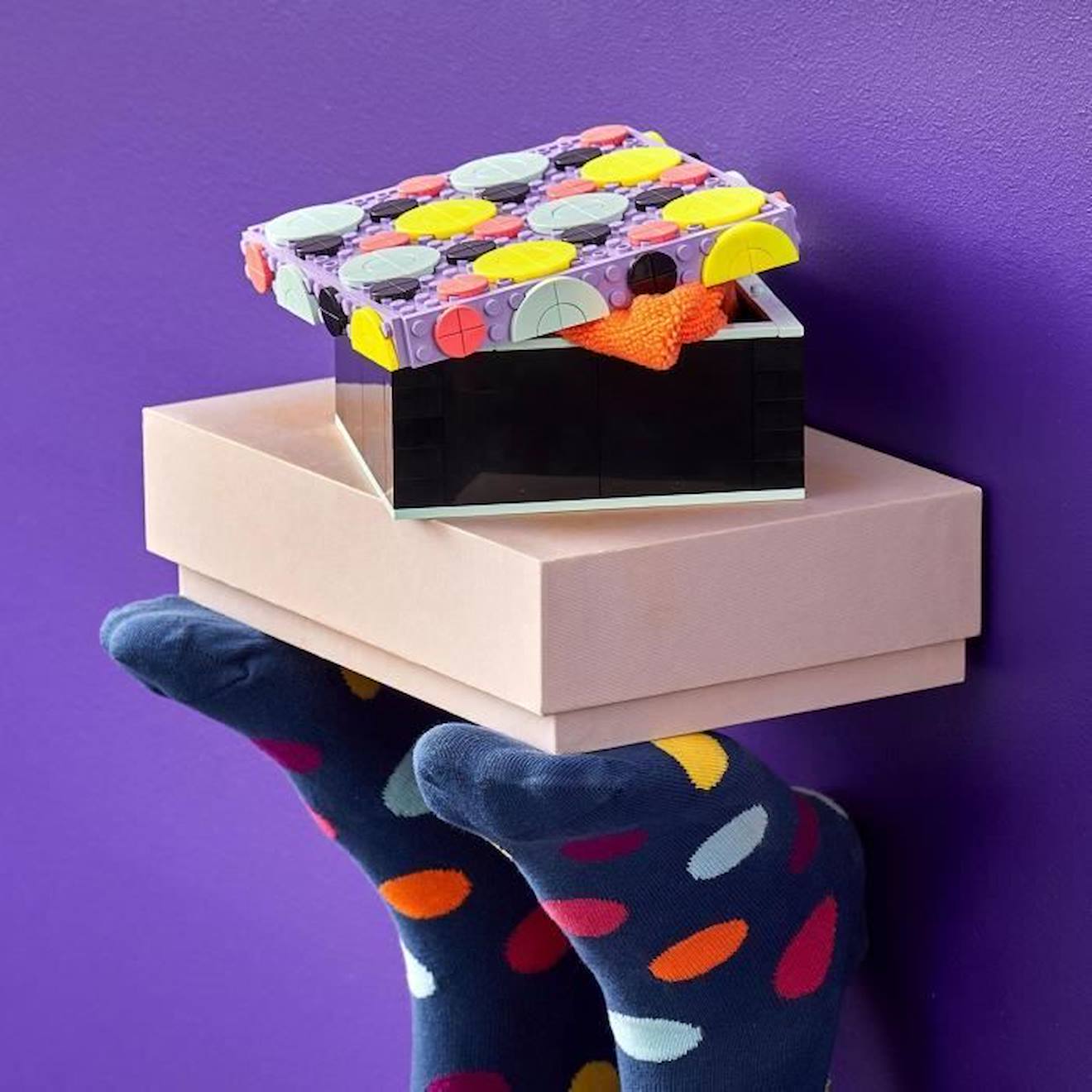 LEGO® 41960 DOTS La Grande Boîte, Activité Manuelle pour Créer un Espace de Rangement pour Chambre d'Enfants, dès 6 ans violet
