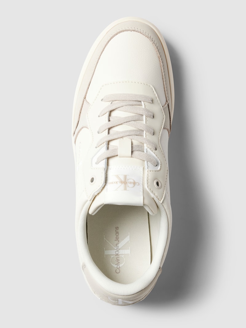 Sneaker aus Leder mit Logo-Prägung Modell 'CLASSIC CUPSOLE' in offwhite