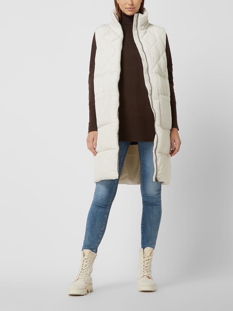 Longweste mit Zweiwege-Reißverschluss  in offwhite