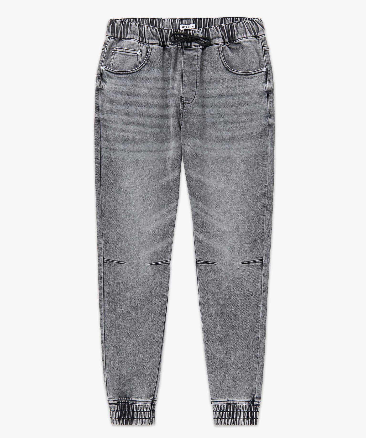 Jogger denim homme aspect délavé noir | GEMO