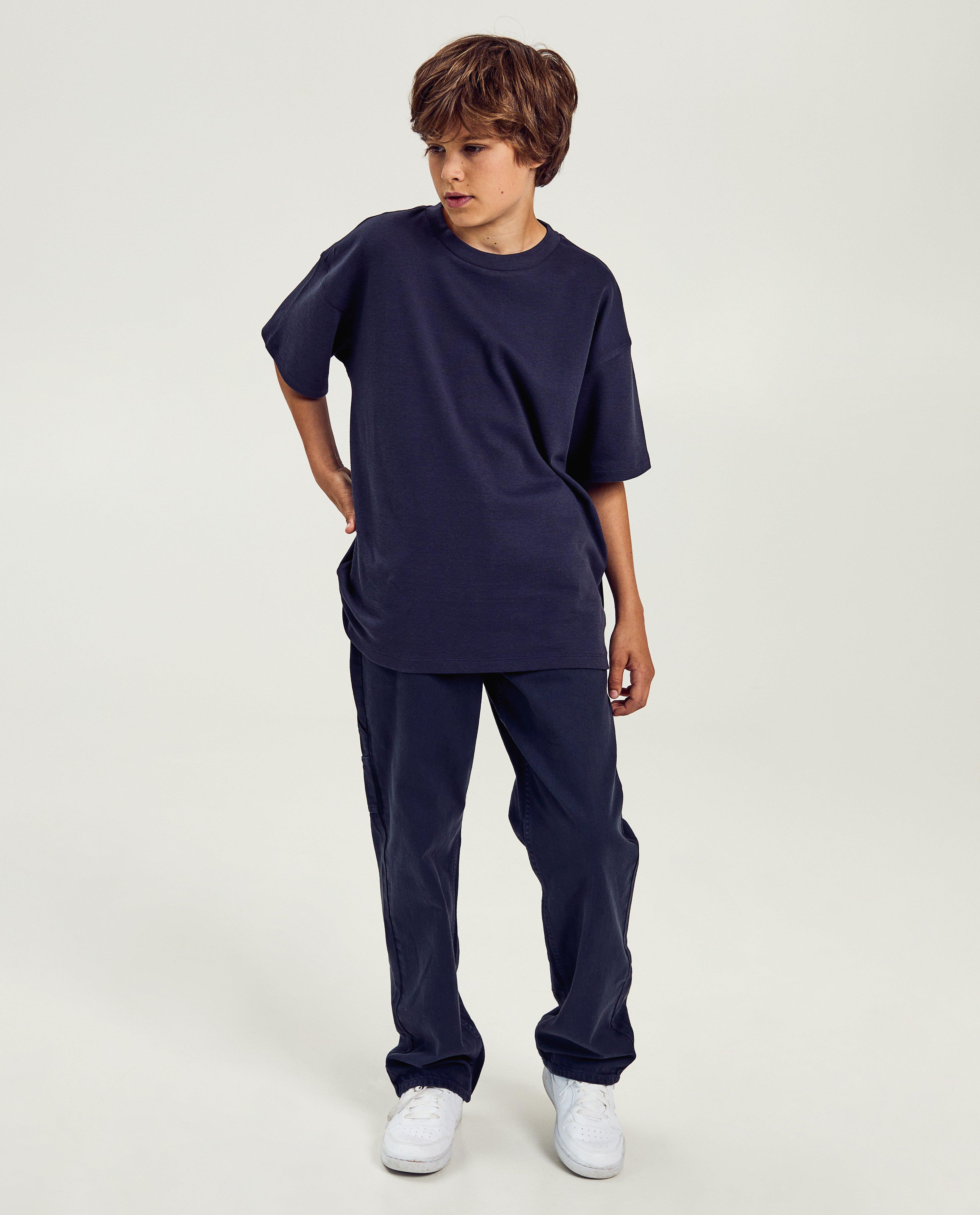 Tricou Fish & Chips albastru închis, uniformă școlară albastru închis
