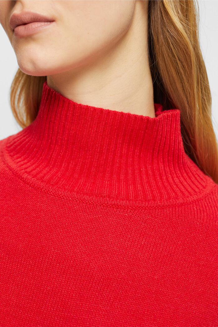 Pullover mit Mock-Neck aus Baumwollgemisch, LENZING™ ECOVERO™