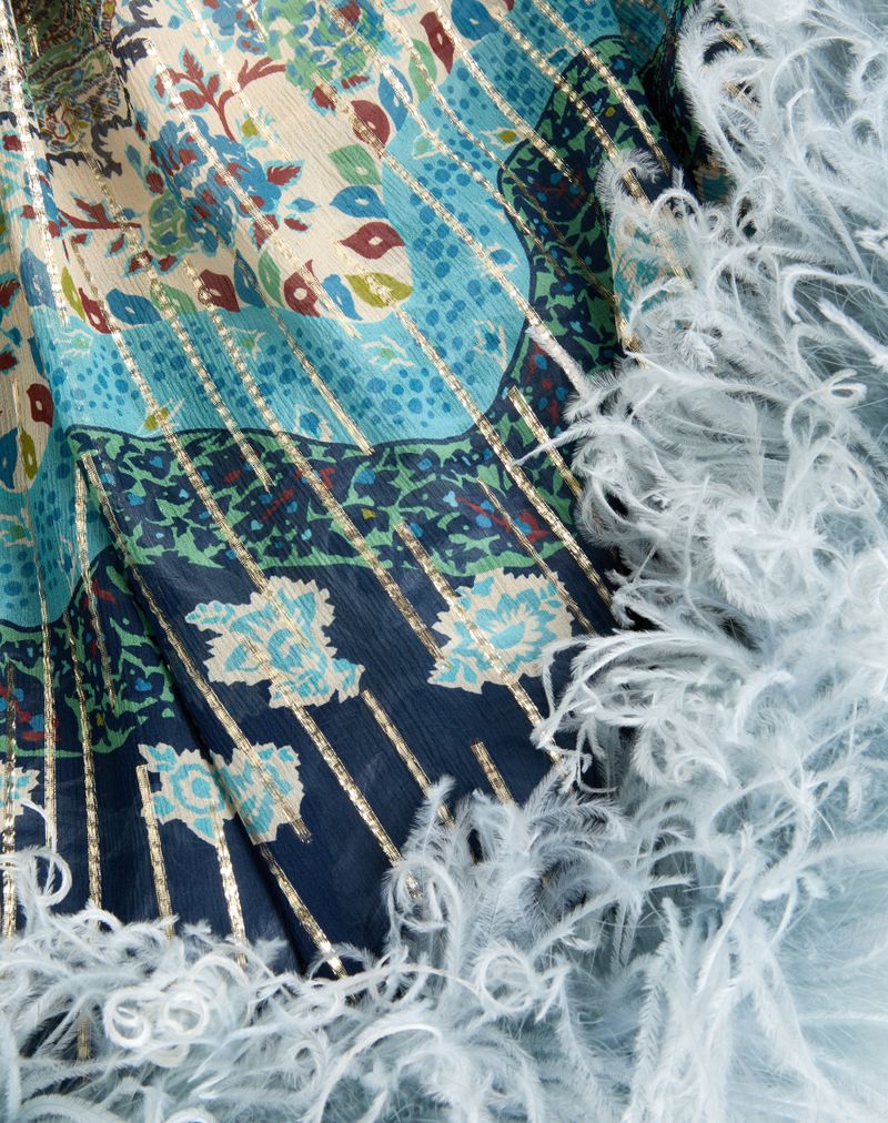 Vestido Midi Em Pekin Voyage Imaginaire Paisley