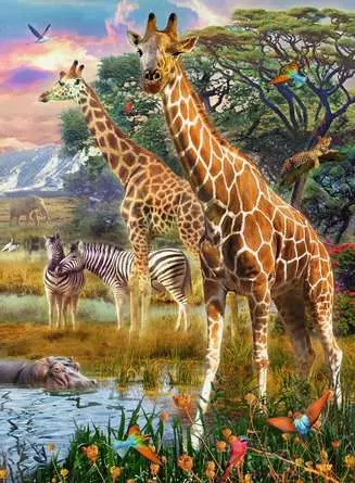 Kinderpuzzle ab 7 Jahren - Bunte Savanne - 150 Teile