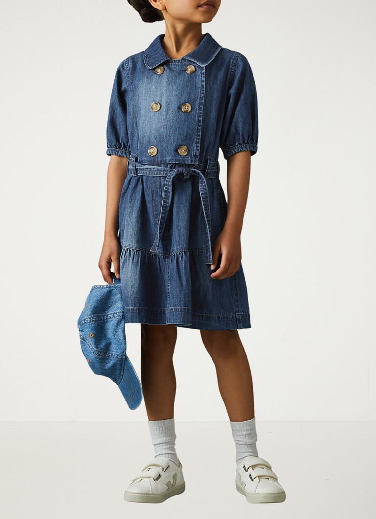Abito tunica in chambray Marina di Reiss con cintura annodata