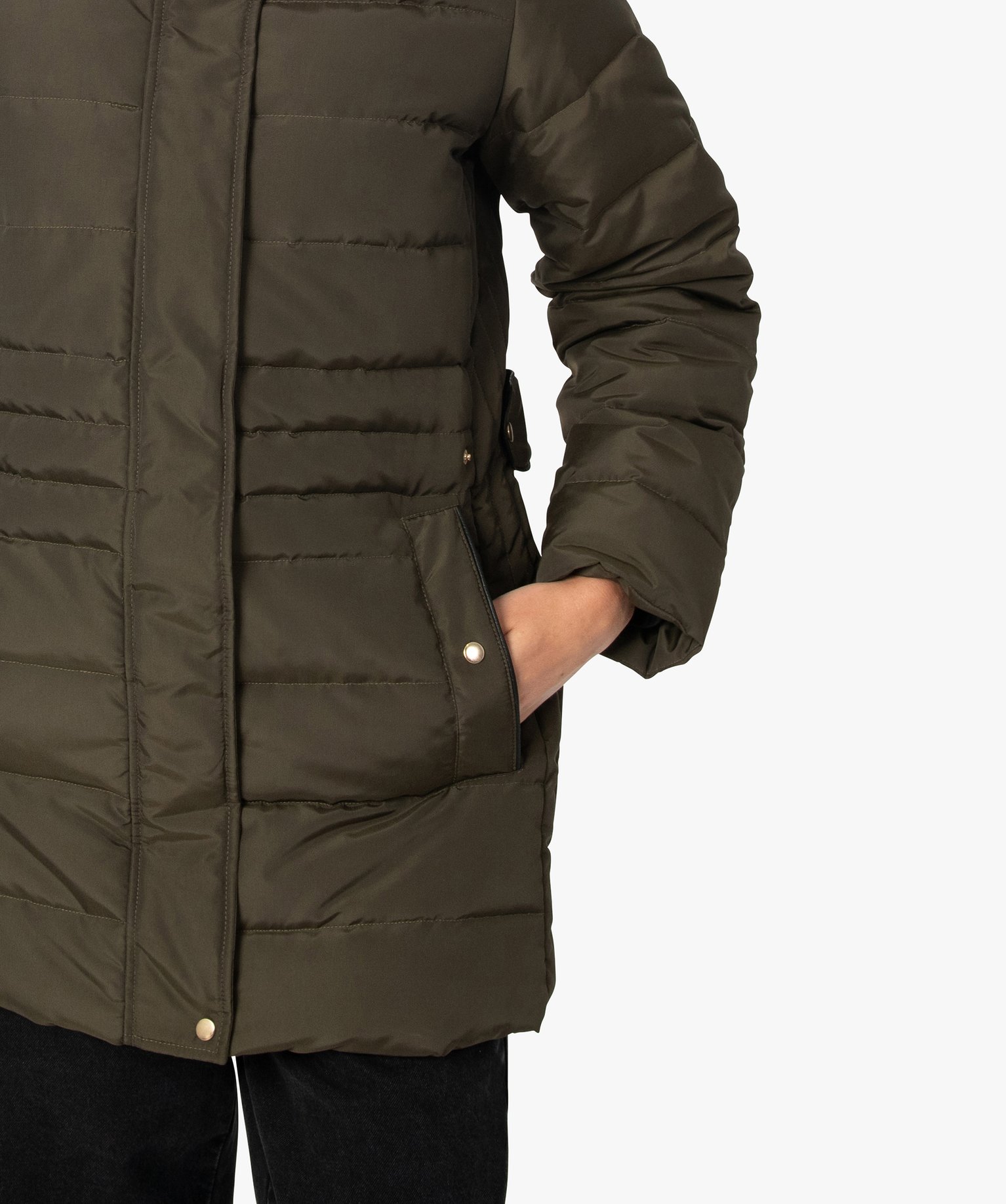 Blouson femme long matelassé avec col chaud | GEMO