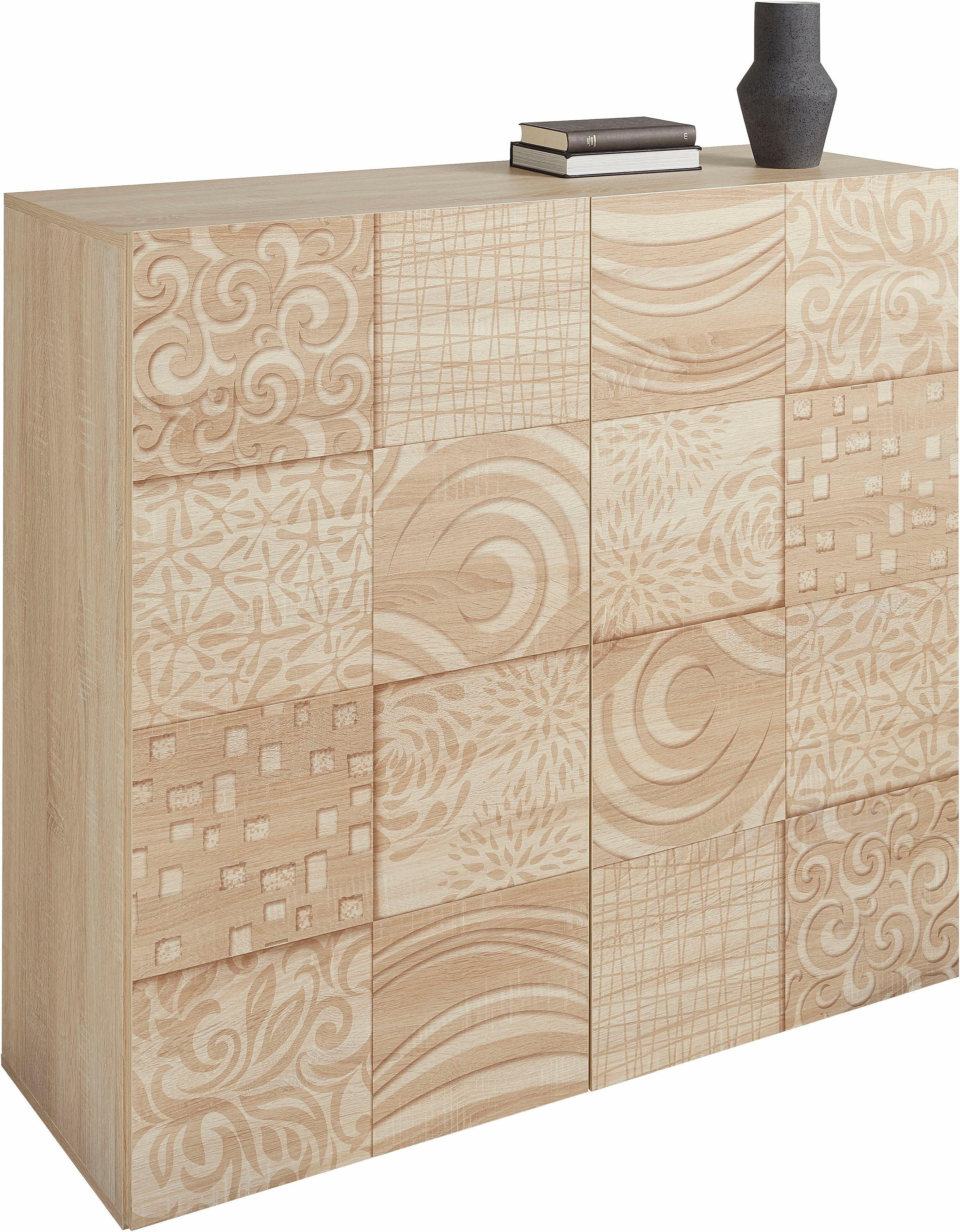 LC Highboard Miro, Breite 121 cm mit dekorativem Siebdruck