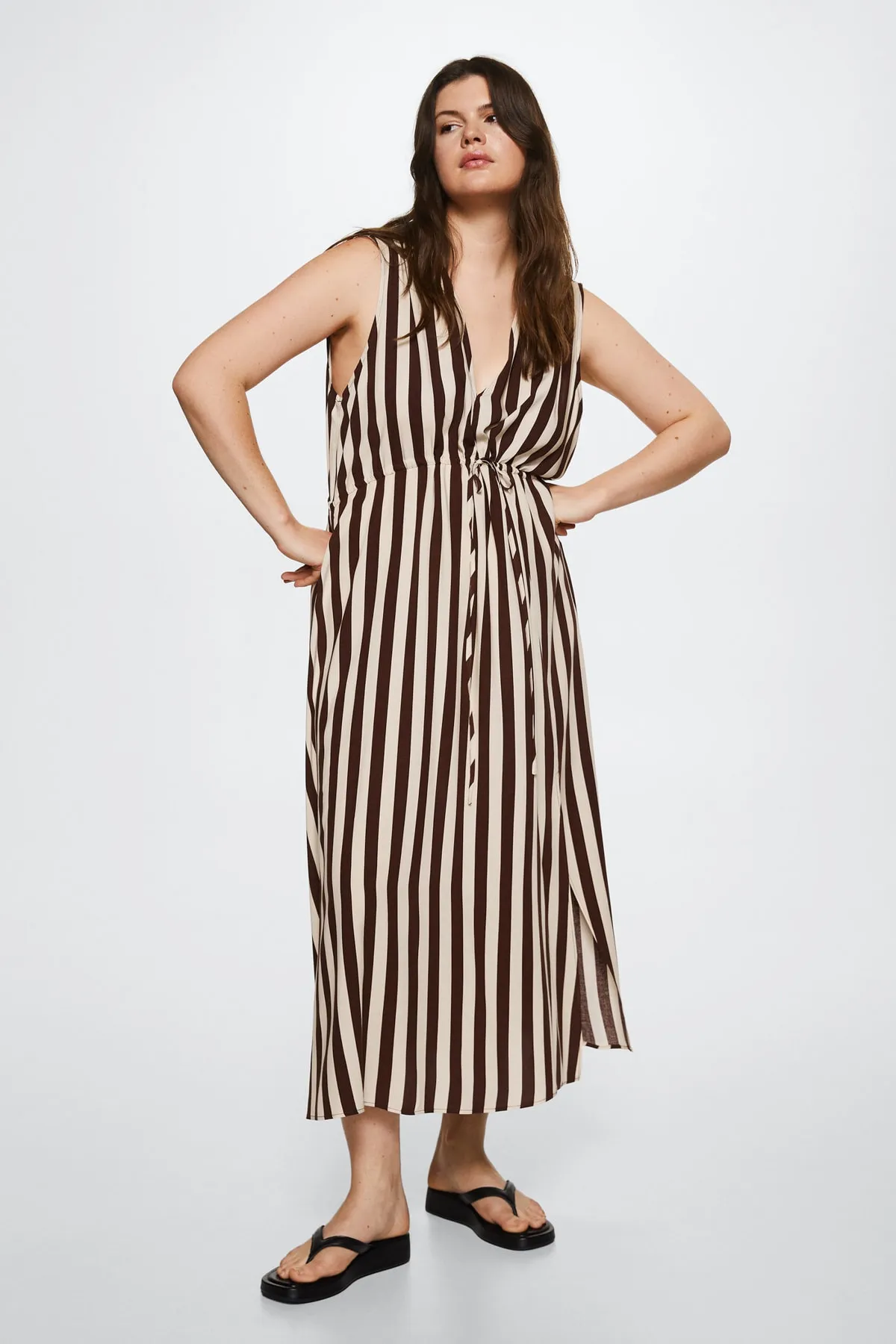 MANGO  Braunes Damenkleid 37010467