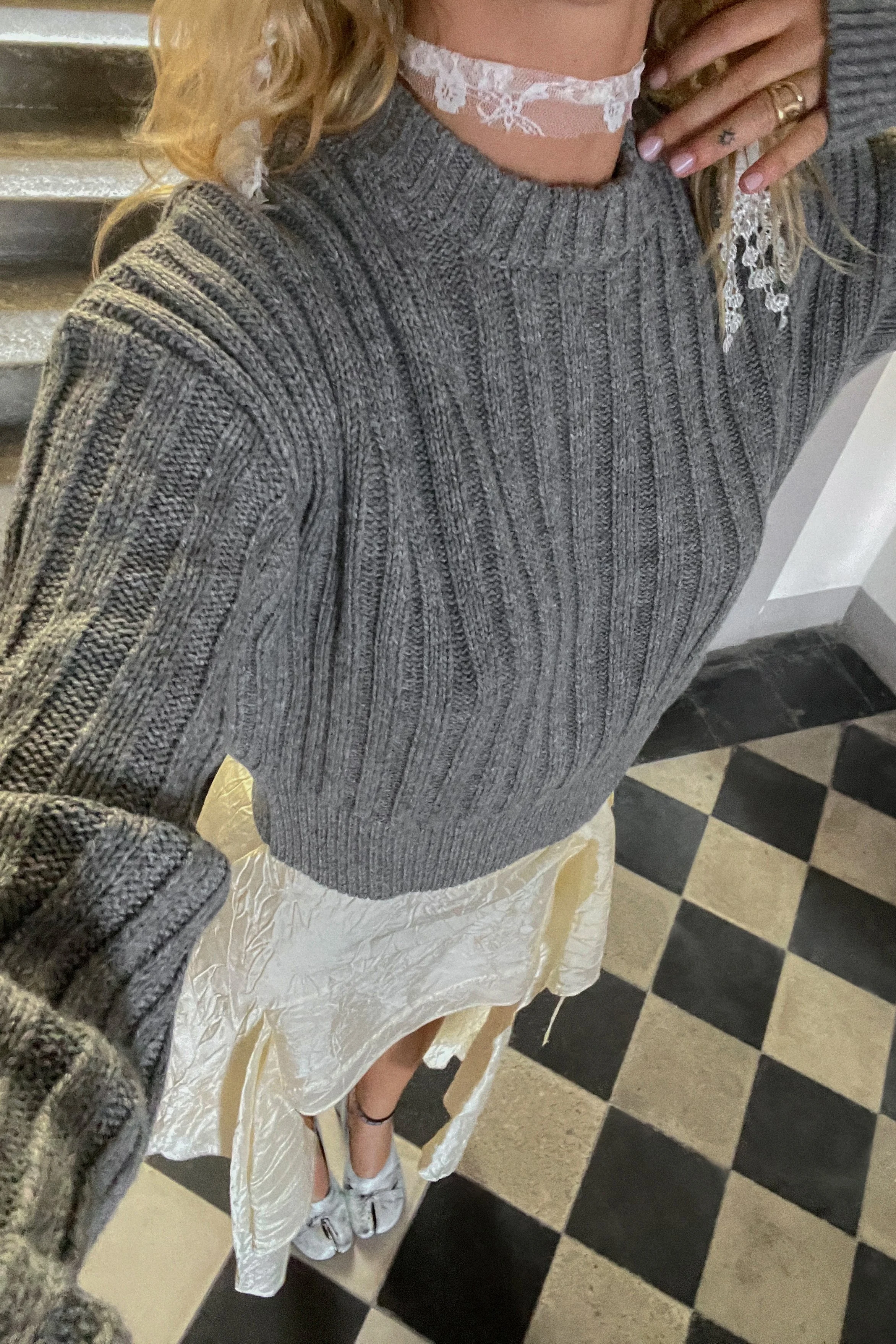 Gerippter Pullover