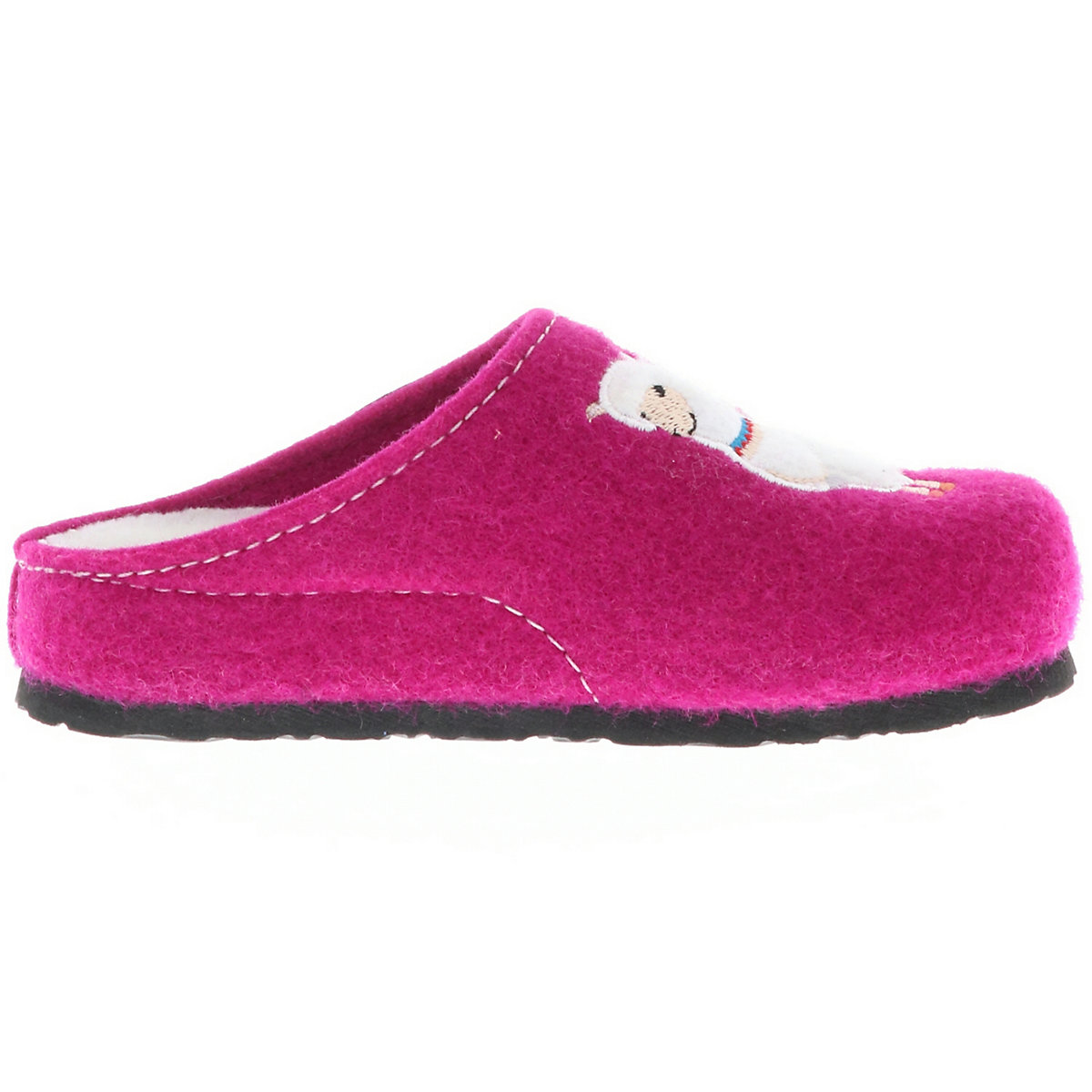 Kinder Mädchen Hausschuhe Pantoffeln Pantoletten Slipper Naturwollfilz (Lama) pink/lila/fuxia