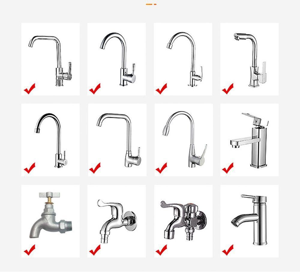 YYV Filterpumpen Wasserhahn Wasserfilter,AufbereitungTrinkwasser,spritzwassergeschützte, verlängerter Filterhahn 360° drehbar, Wasserfilter Wasserhahn
