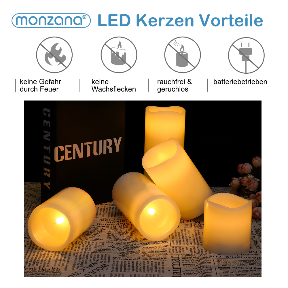 Casaria Deuba LED Kerzen 5tlg mit Fernbedienung