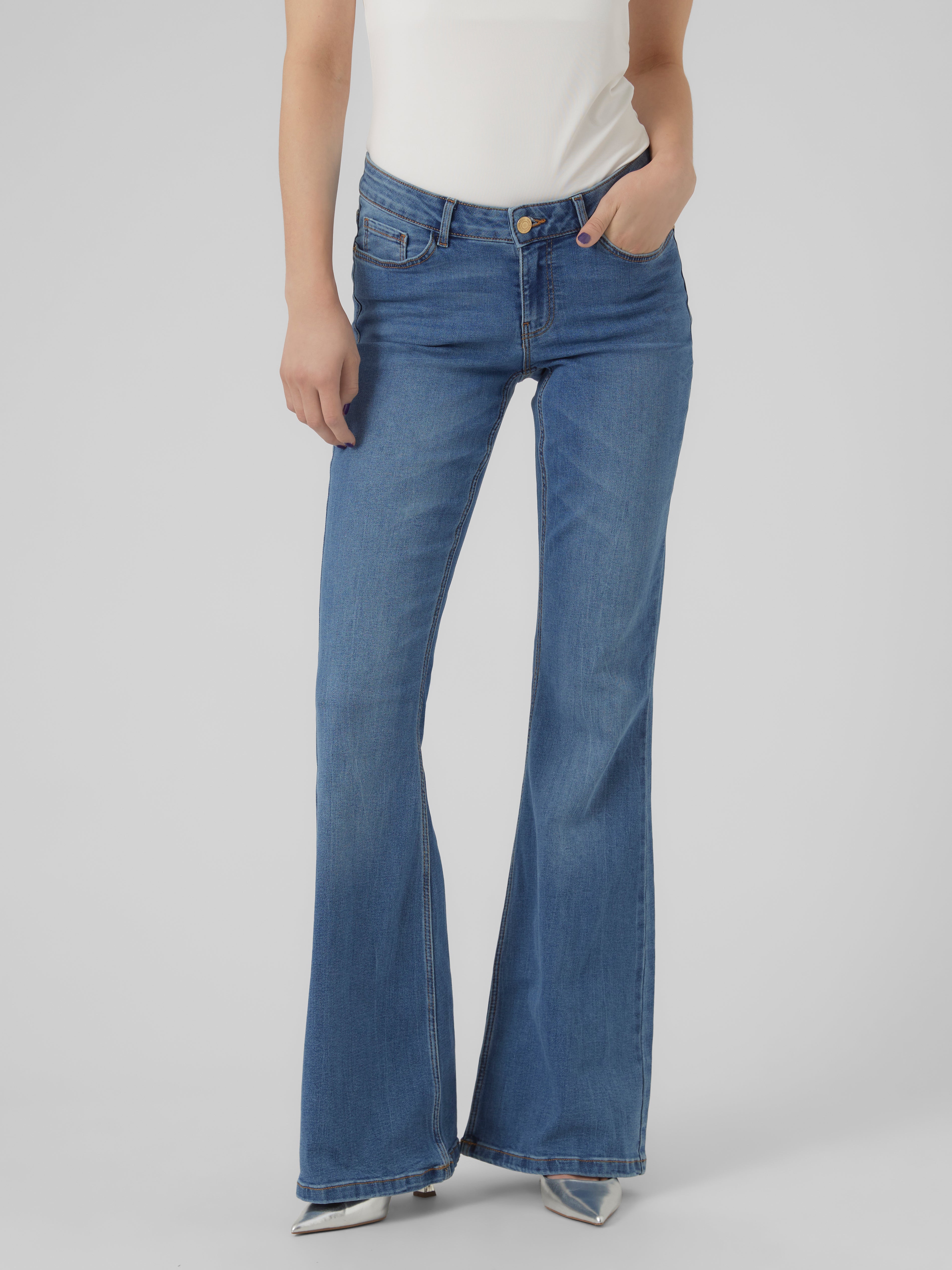 VMSIGI Niedrige Taille Ausgestellt Jeans