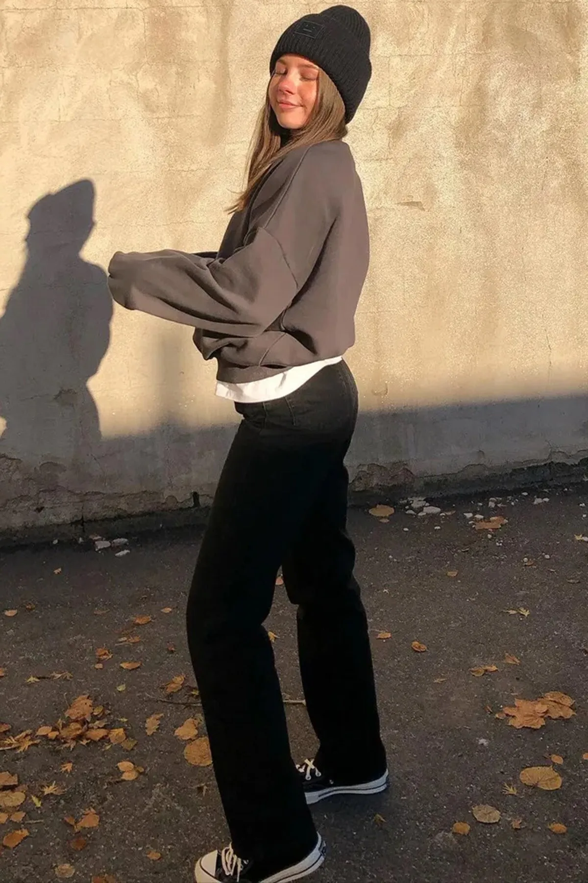 Madmext  Sweatshirt - Grau - Oversized
