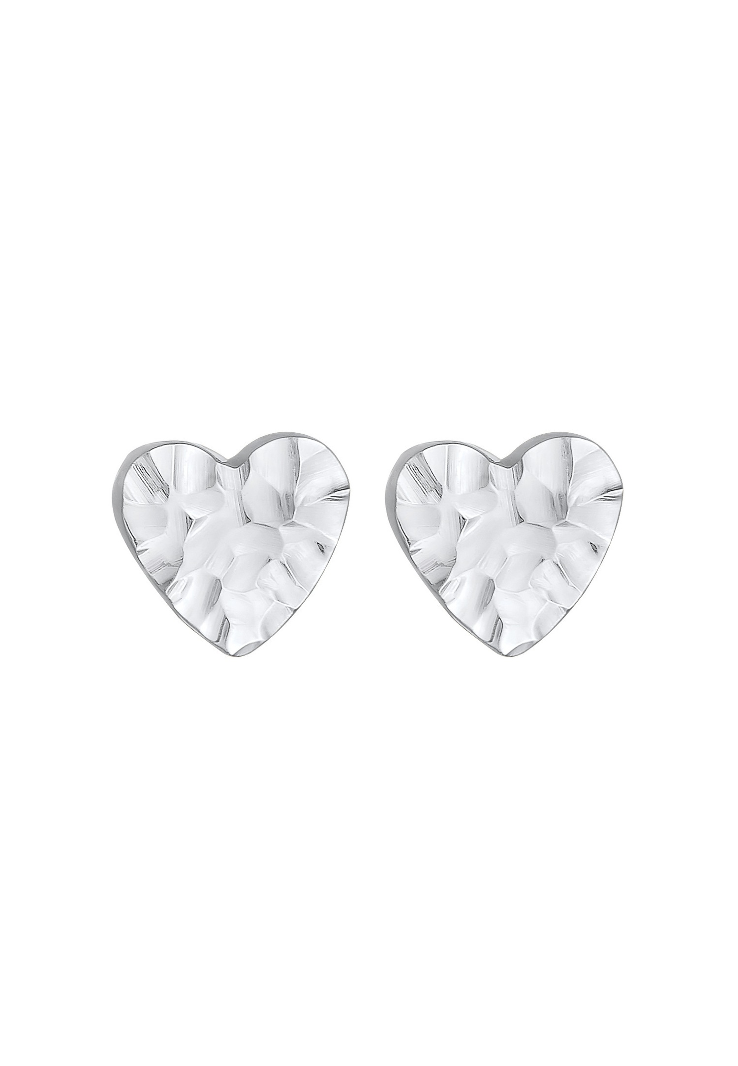 Orecchini a lobo da donna Elli, a forma di cuore martellato in argento sterling 925