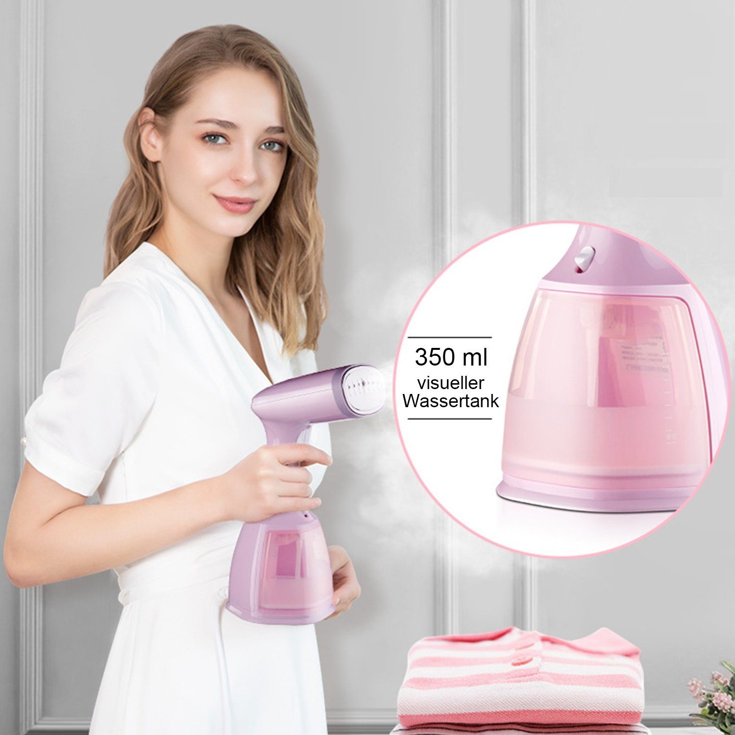 Kpaloft Dampfbürste, 1500 W, Dampfglätter 350ml Reisebügeleisen Haushalt