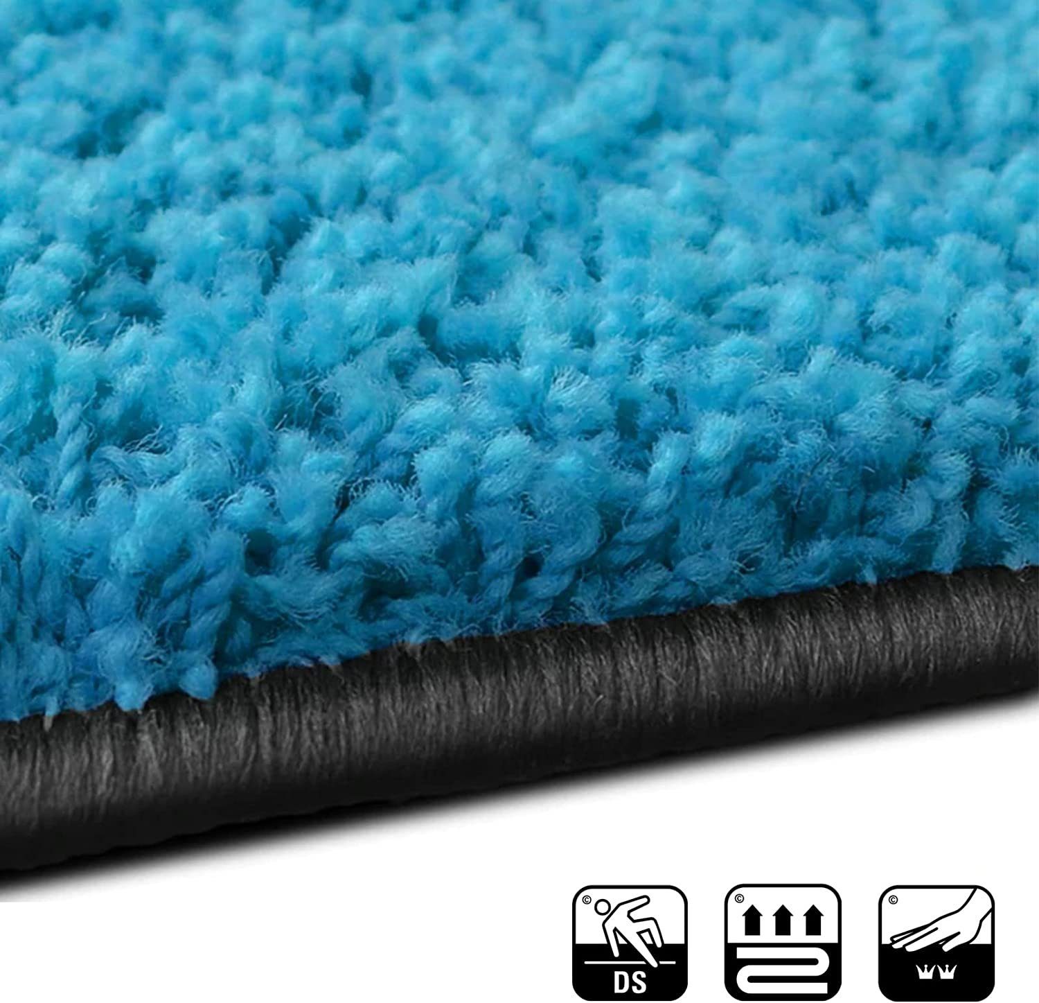 Hochflor-Bettumrandung Barcelona, 13 Farben & 3 Größen, Teppichläufer, ideal im Schlafzimmer Floordirekt, Höhe 22 mm, (3-tlg), Shaggy