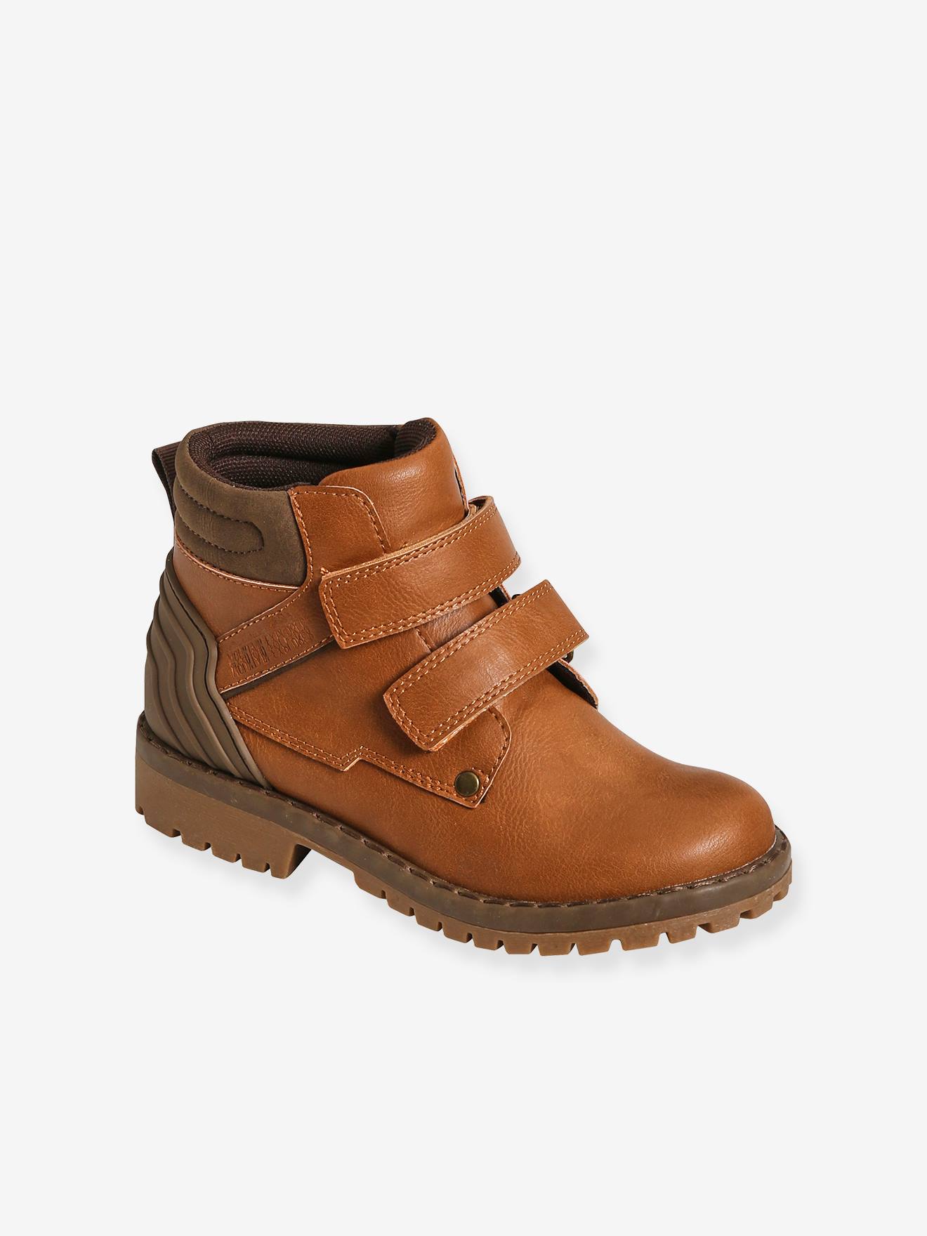 Vertbaudet Jungen Klett-Boots - beige