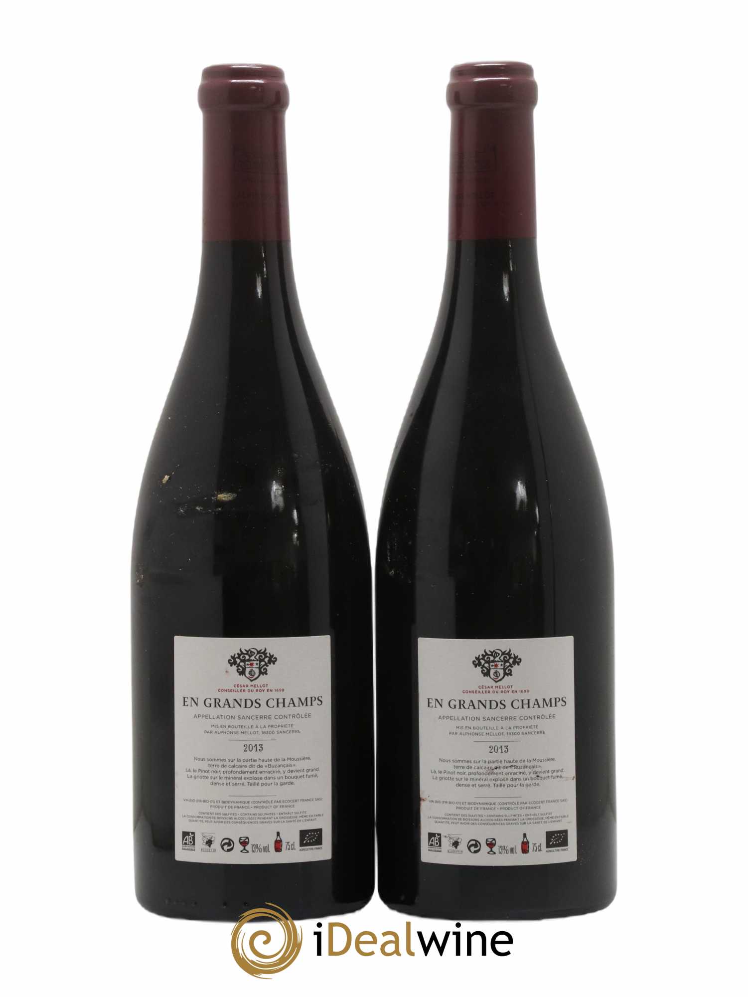 Sancerre En Grands Champs Alphonse Mellot  2013 - Lot de 2 Bouteilles