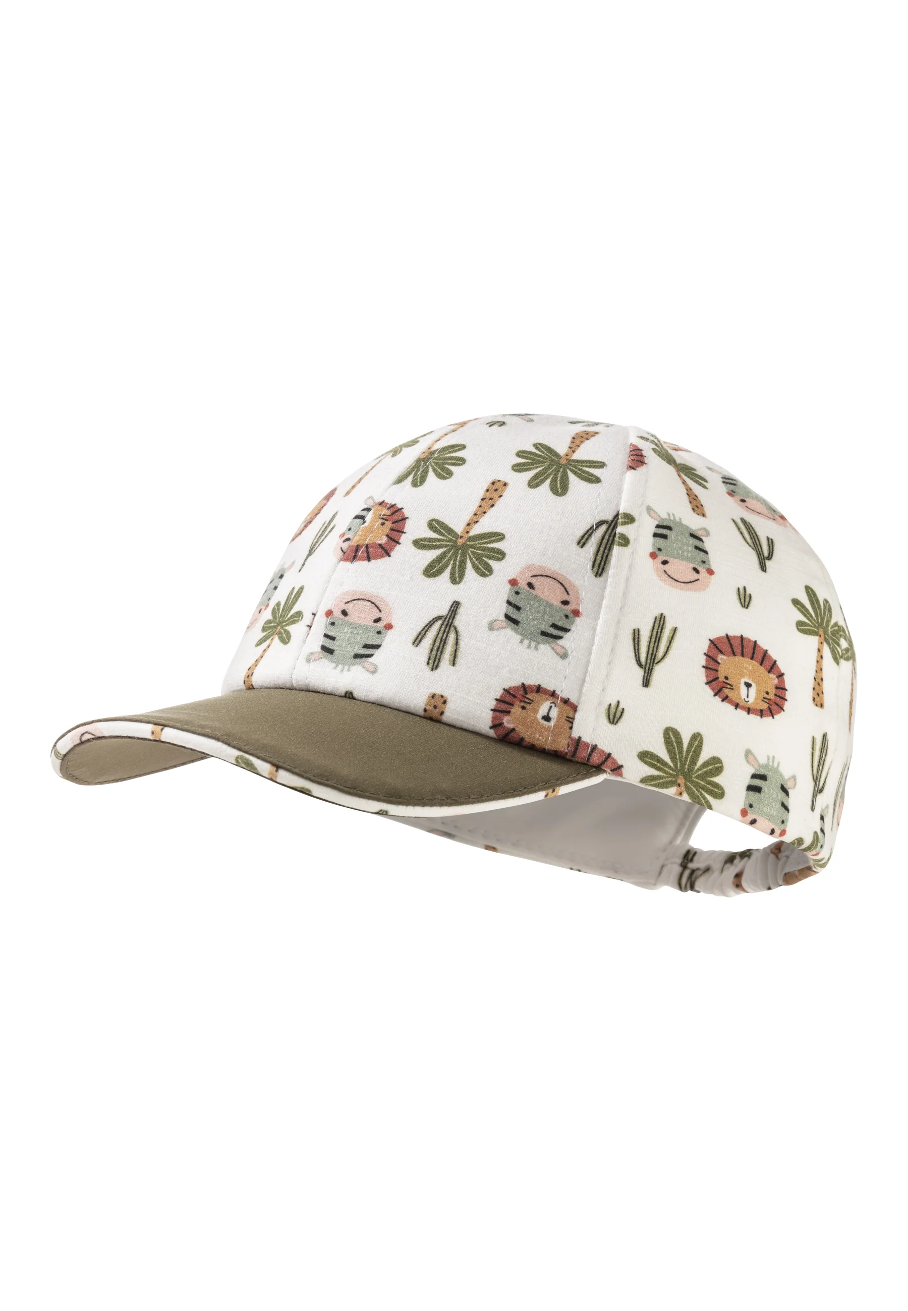 Baseballcap bedruckt mit Safari-Tieren in ecru