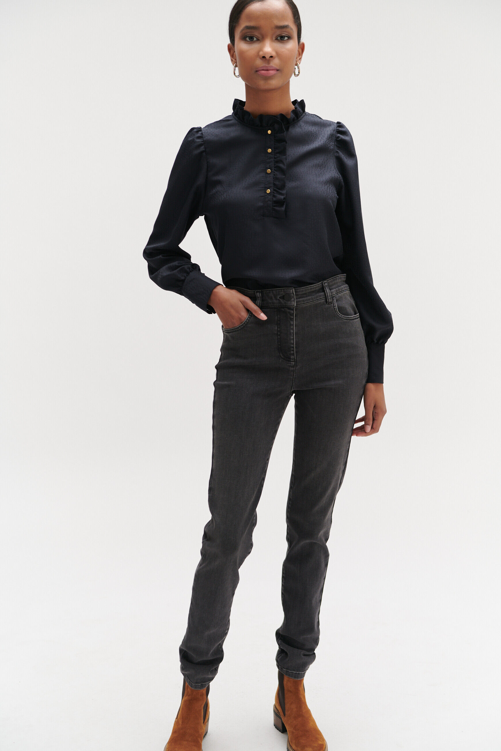 jean slim niels gris femme