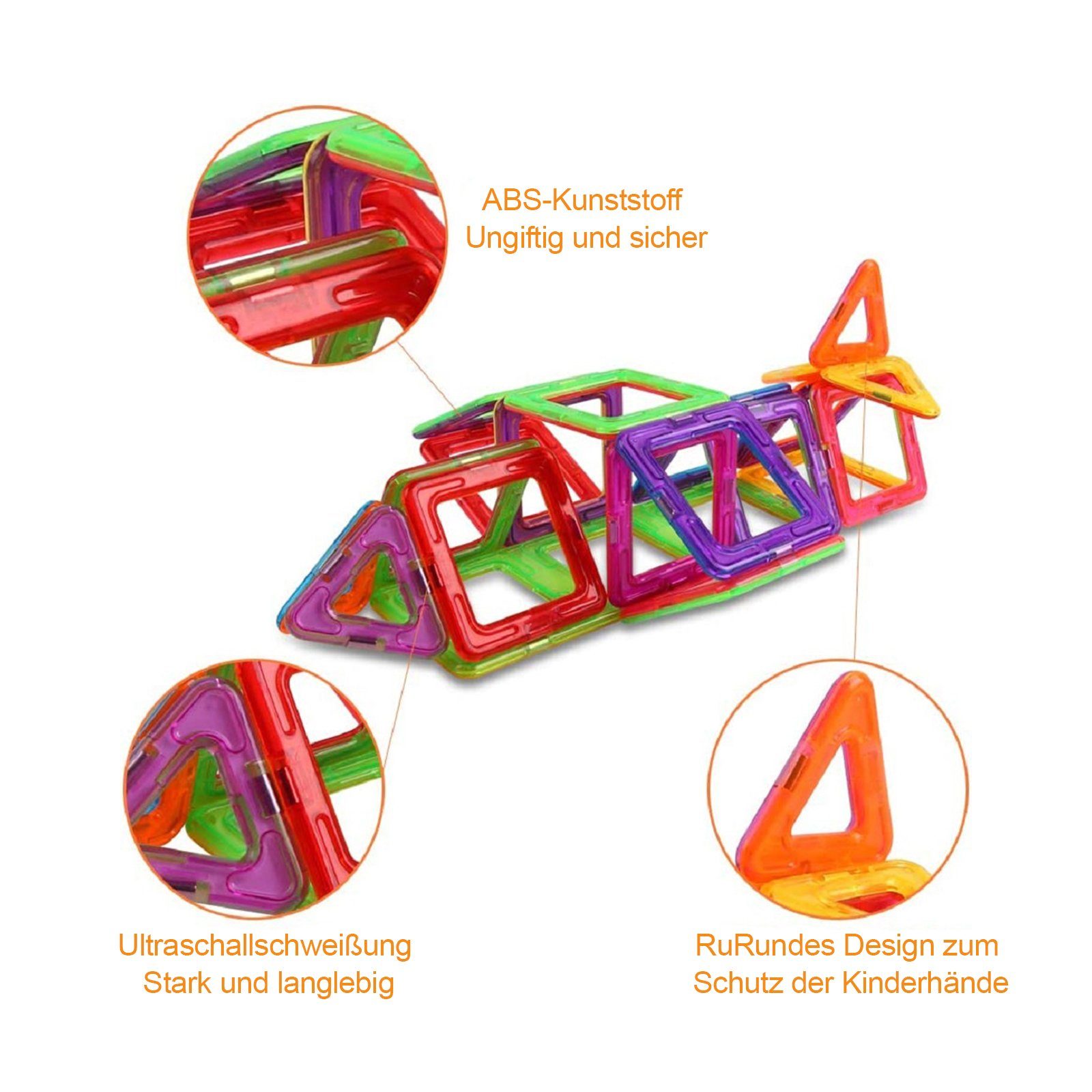 LBLA Lernspielzeug Magnetische Bausteine Spielset (85-St., 85 Stück), Magnetspielzeug ​Magnetblöcke Magnet Spielzeug für Kinder ab 3 Jahre