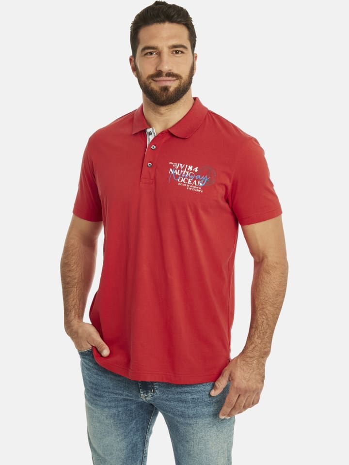 Jan Vanderstorm Doppelpack Poloshirt DAGFINN in rot dunkelblau günstig kaufen