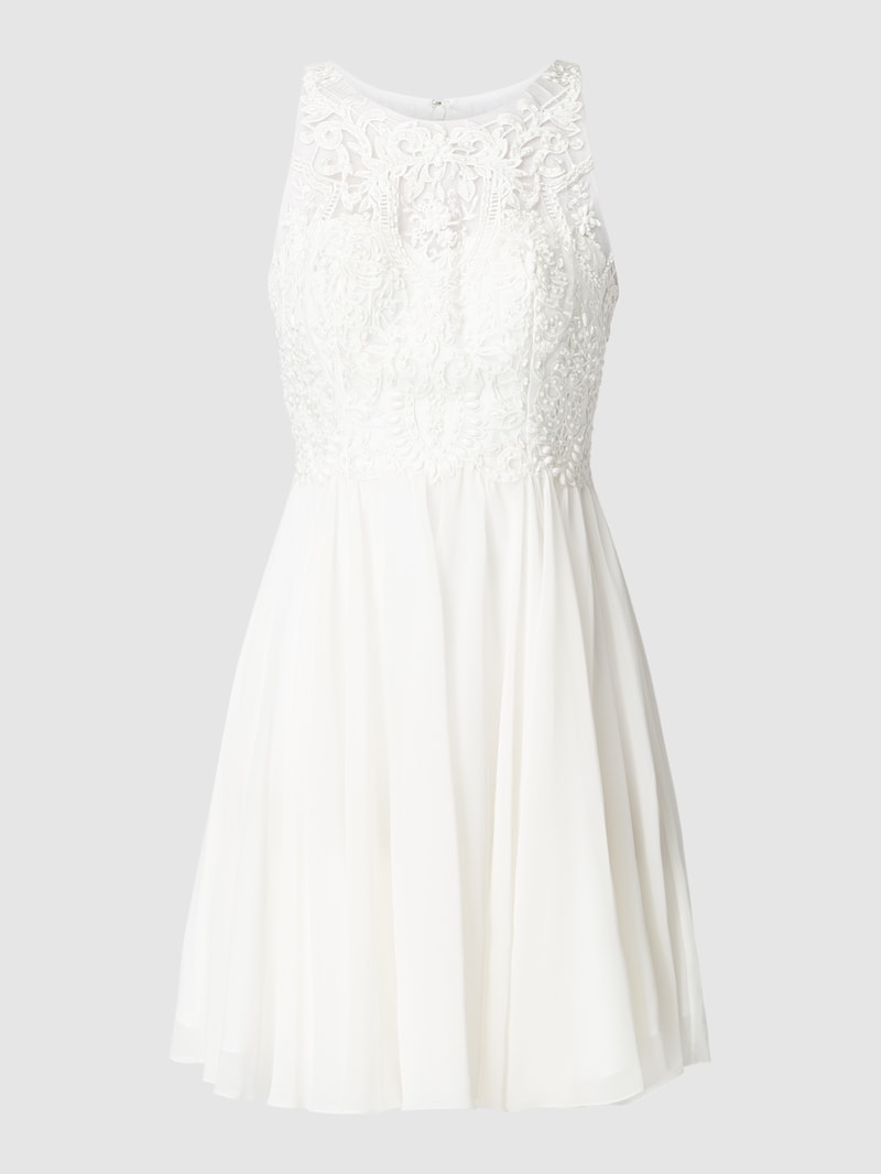 Brautkleid aus Mesh und Chiffon in offwhite