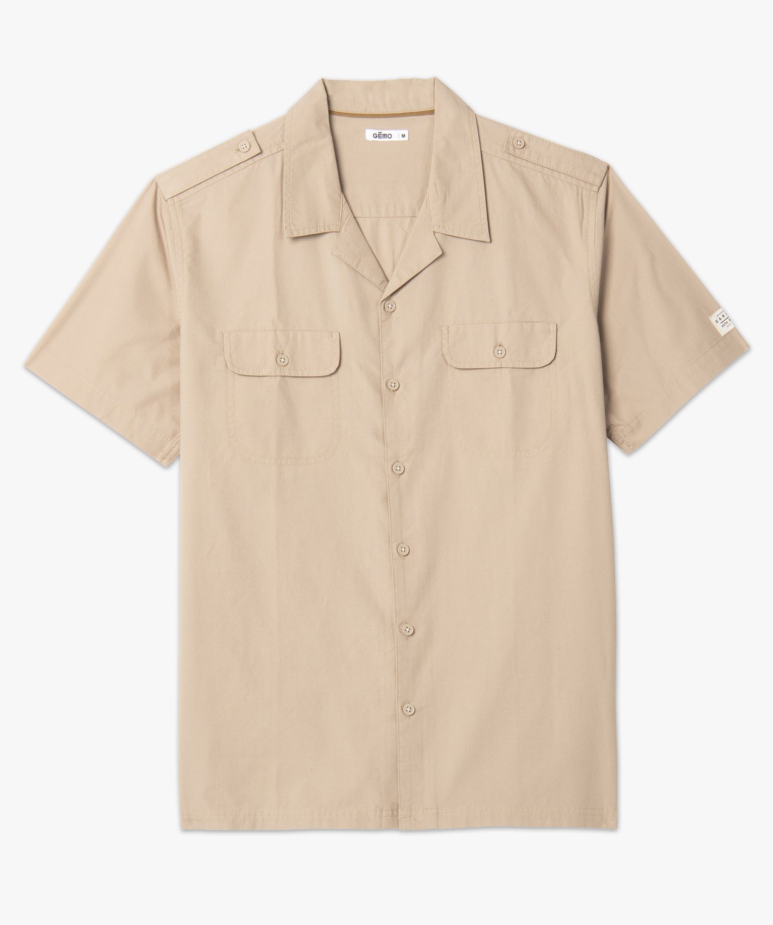 Chemise homme à manches courtes saharienne beige | GEMO