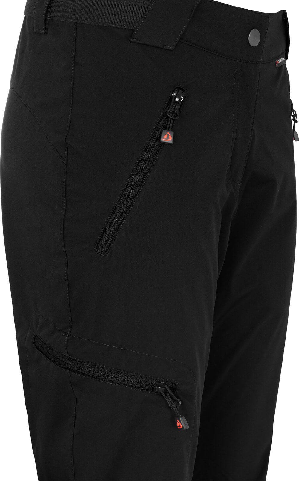 Bergson Outdoorhose TESSE COMFORT (slim) Damen Softshellhose, winddicht, strapazierfähig, Kurzgrößen, schwarz