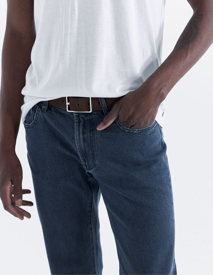 Ceinture moka cuir nubuck Homme