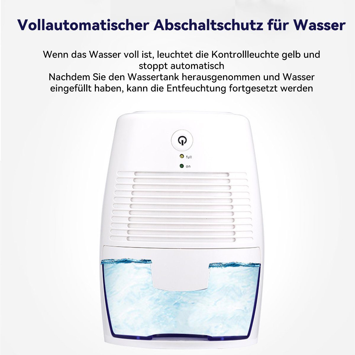 Hikeren Luftentfeuchter 23W Entfeuchter,250ml/Tag,bis 15m²,500ml,Schimmelfest,Luftreiniger, Entfeuchtung 0,25 l/Tag