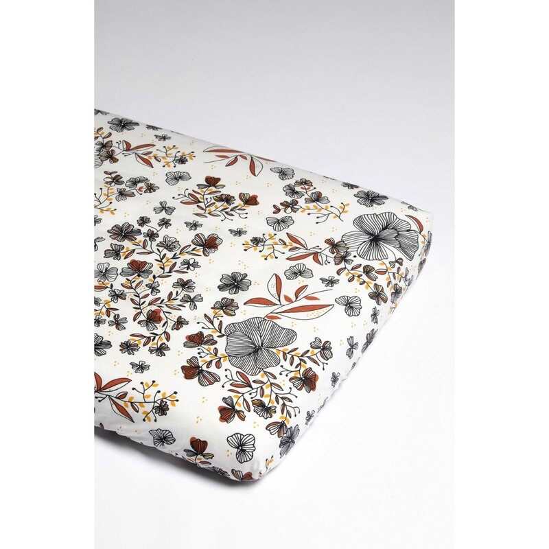 Drap housse Coton Bio Flora - Berceau