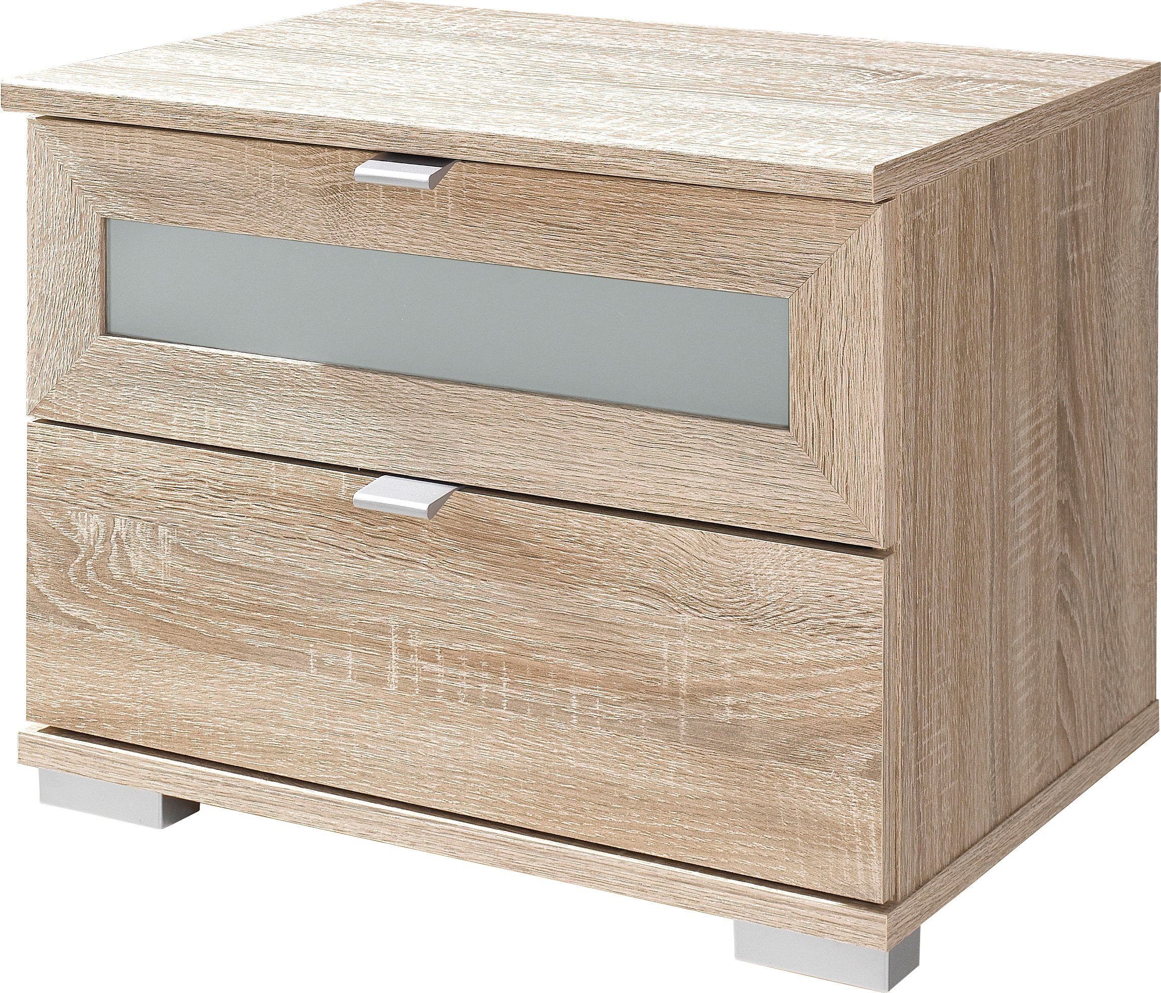 Wimex Nachtkommode Box, mit Glaseinsatz in der oberen Schublade, in 2 Höhen