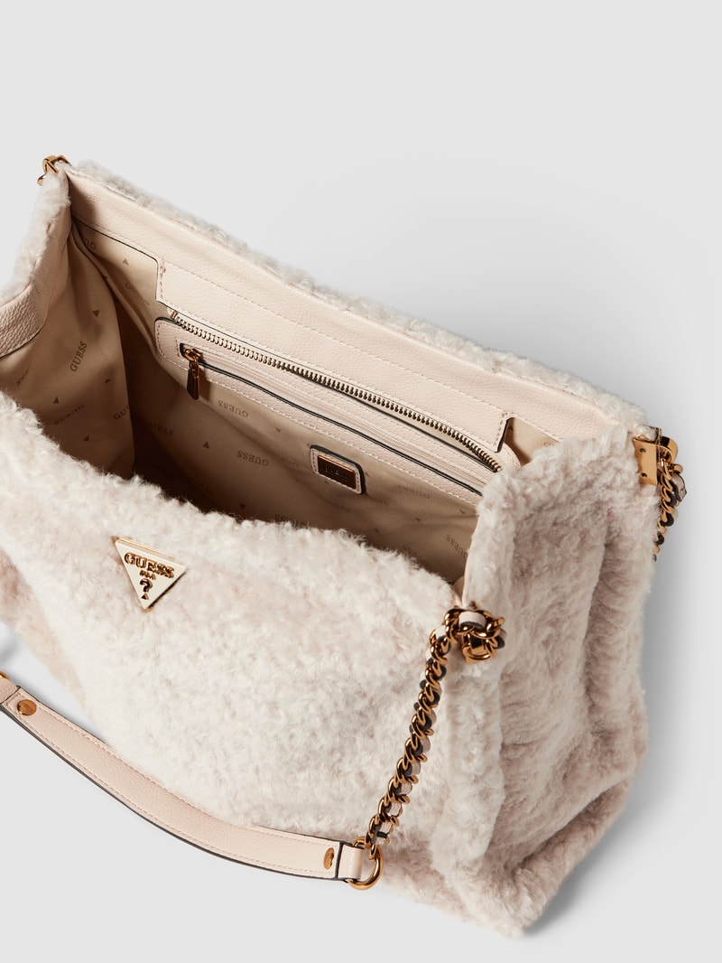 Handtasche aus Teddyfell in stein
