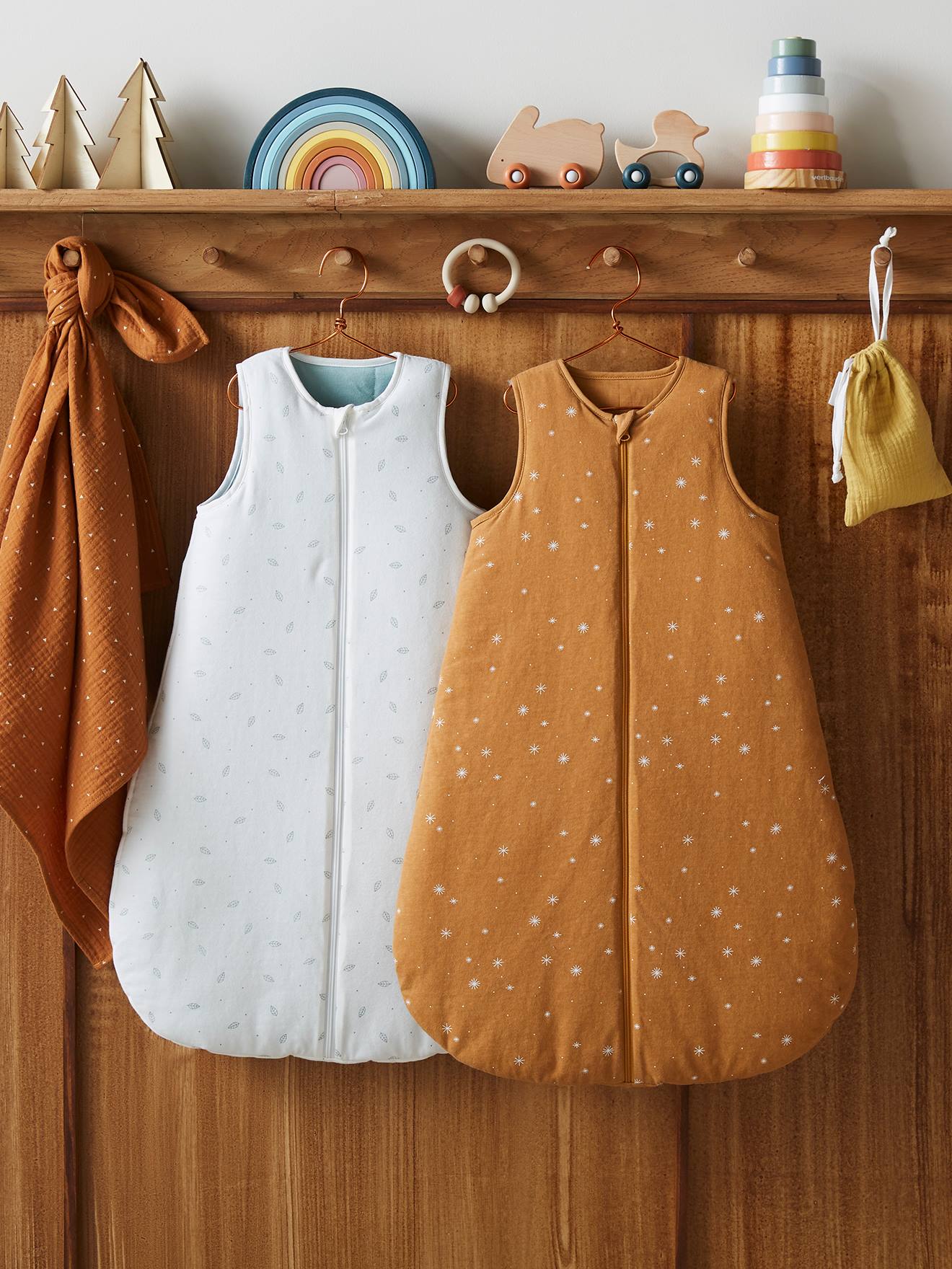 Vertbaudet Bio-Kollektion: Baby Schlafsack DREAMY personalisierbar - karamell