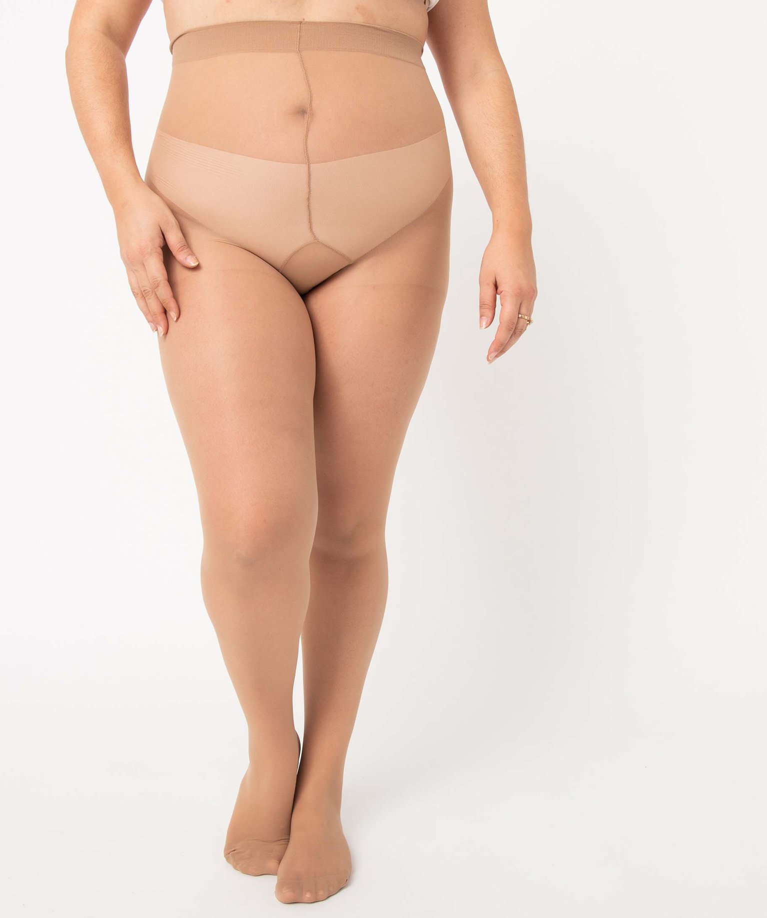 Collant femme en voile transparent beige | GEMO