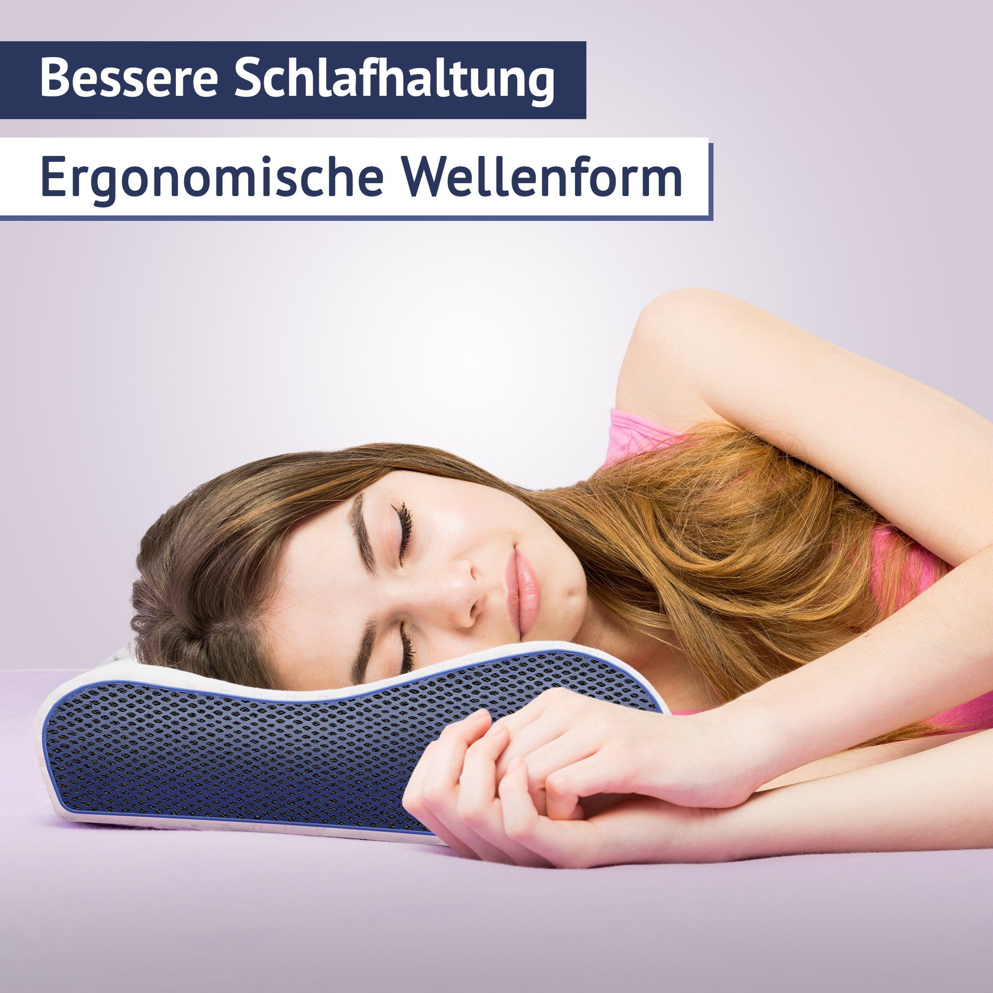 Nackenstützkissen Ergo Vario, casimum, Füllung: Memory Foam, Bezug: Ohne, ergonomisches Nackenstützkissen, höhenverstellbar 60x30, ohne Bezug