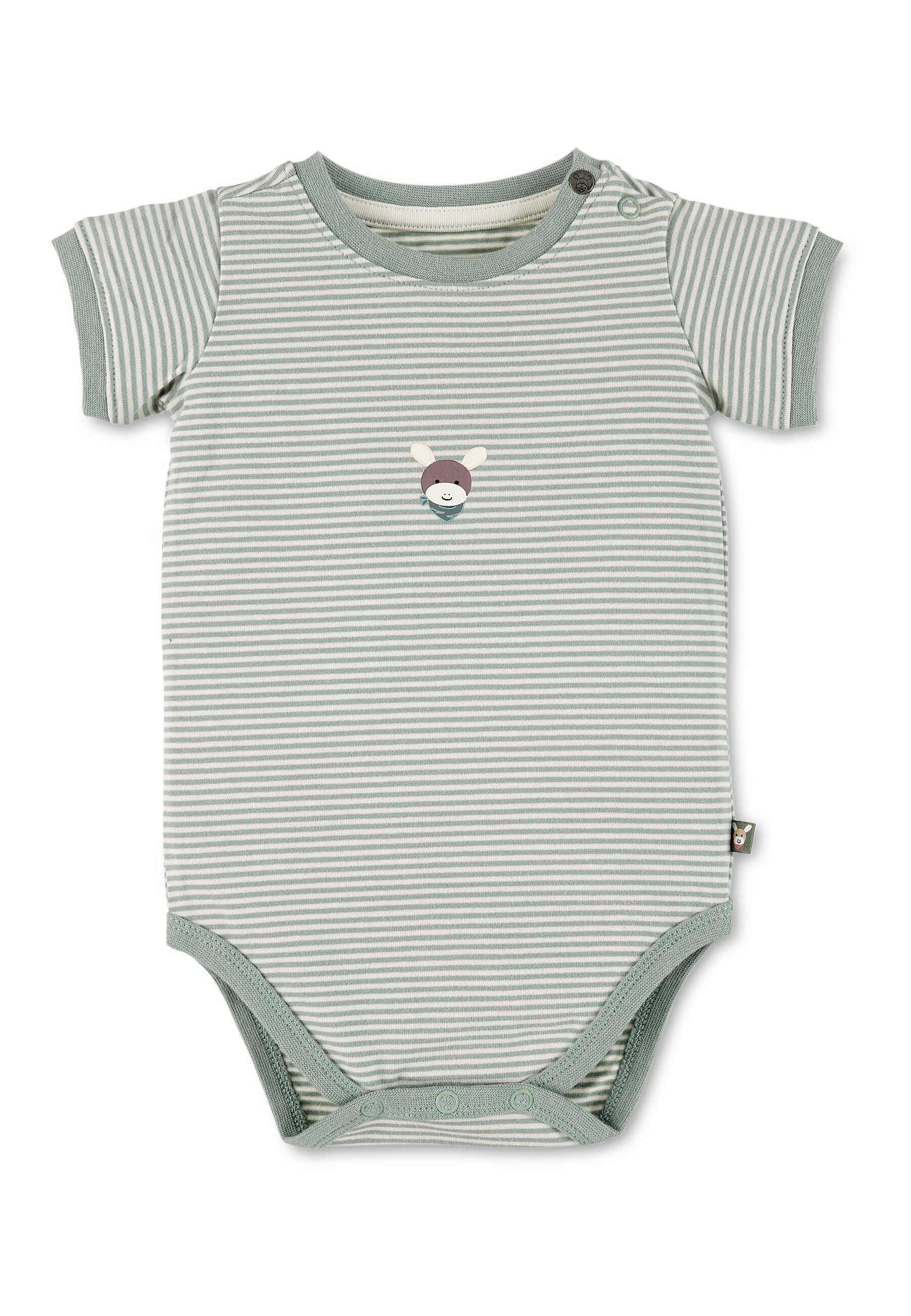 GOTS Body Esel Emmi, Kurzarm aus Jersey geringelt