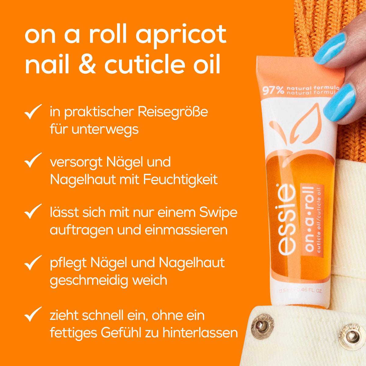 Nagelöl On A Roll Apricot Nail & Cuticle Oil, 13,5 ml