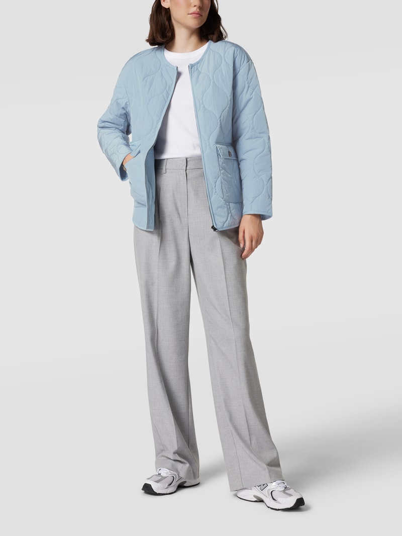 Steppjacke mit abgerundetem Saum in rauchblau