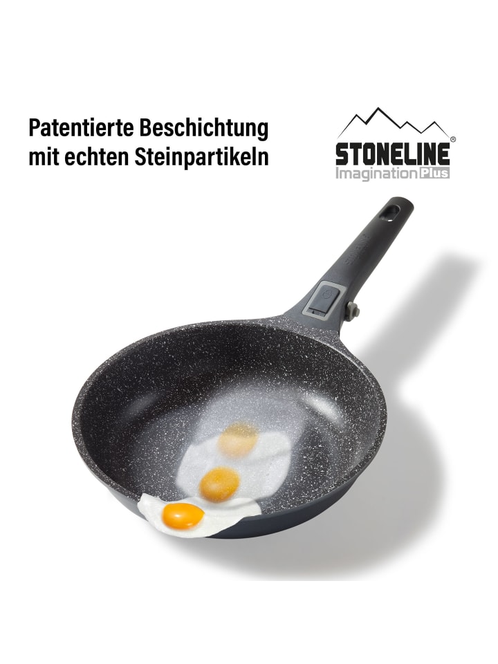 Stoneline Kochgeschirr-Set 8-teilig 18/20/24 mit abnehmbaren Griffen | mit Deckeln in Stoneline marble günstig kaufen onesize