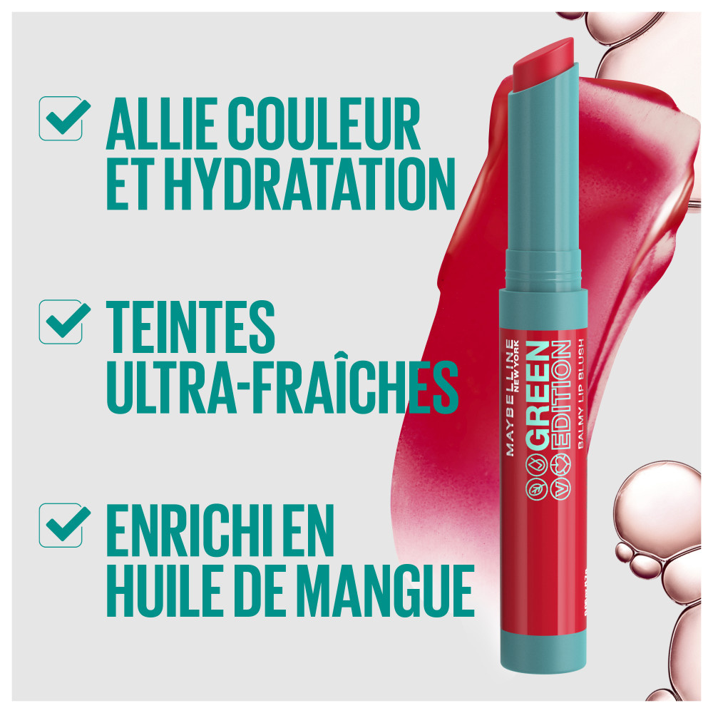 Maybelline New York Maybelline Green Edition Balmy Lip Blush 007 MOONLIGHT Fondant-à-lèvres couleur et hydratation