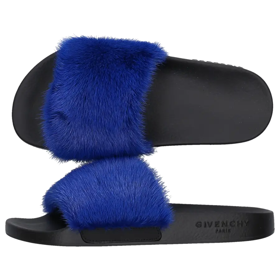 Givenchy - Pantoletten PARIS Kautschuk Nerz - blau