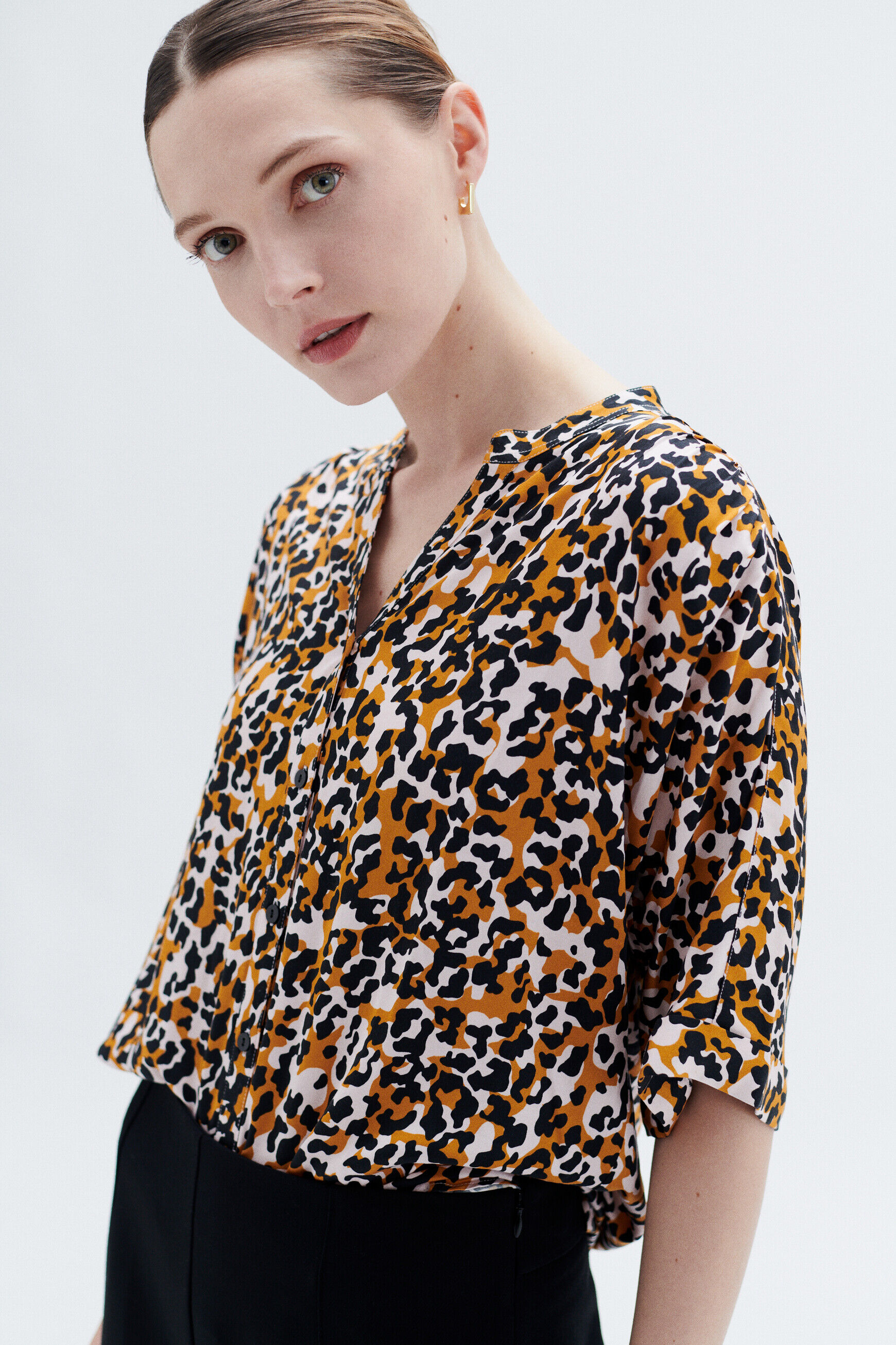 Chemise cado3 marron cognac femme