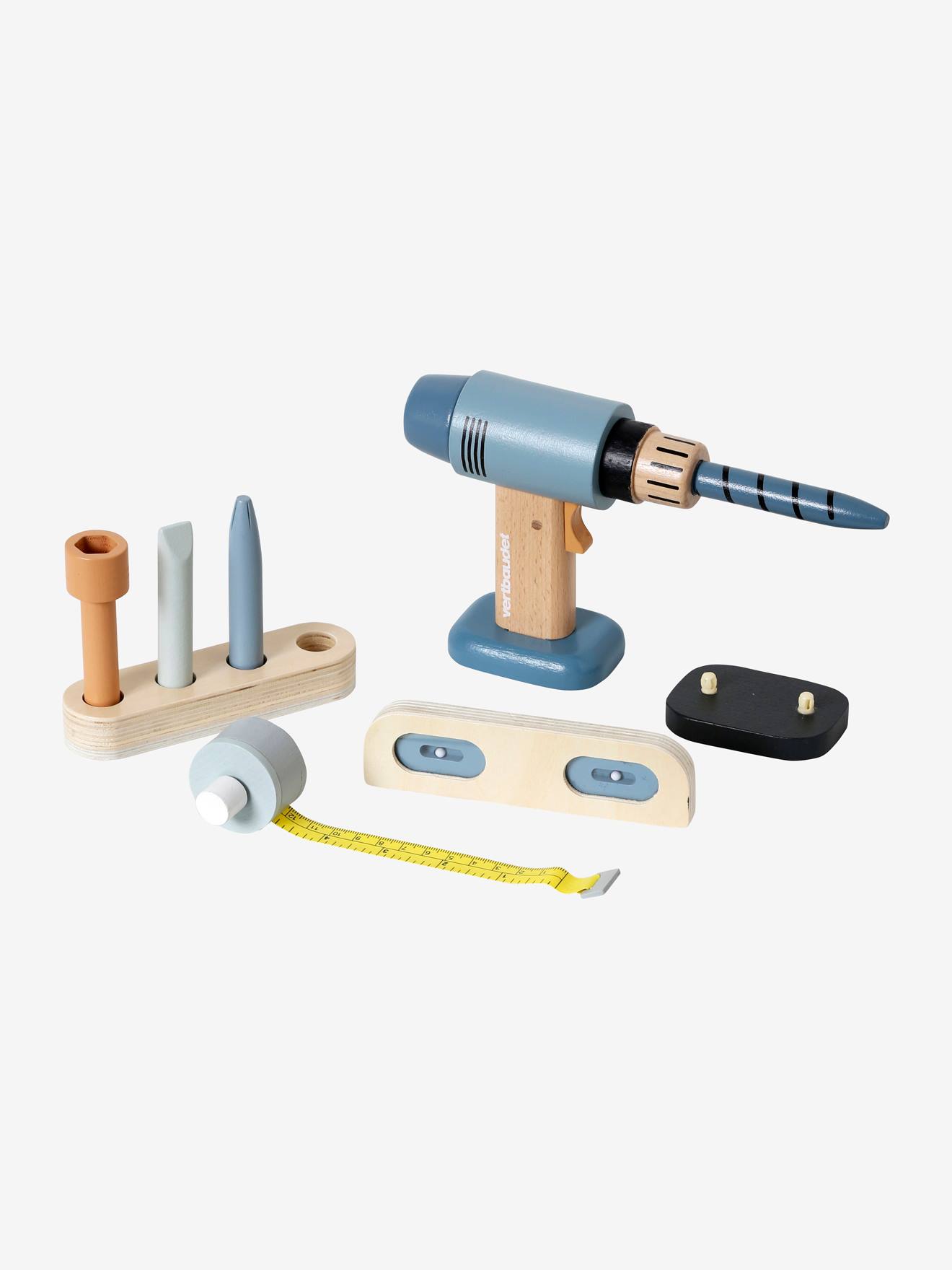 Perceuse visseuse et ses accessoires en bois FSC® gris