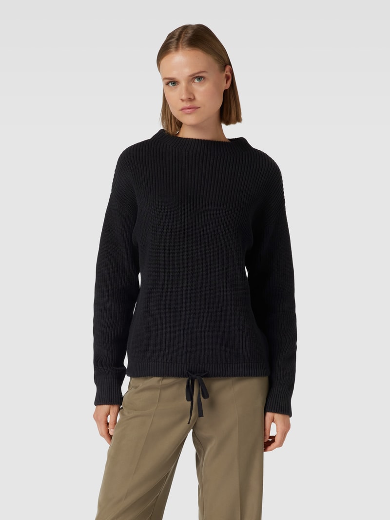 Strickpullover mit Strukturmuster in schwarz