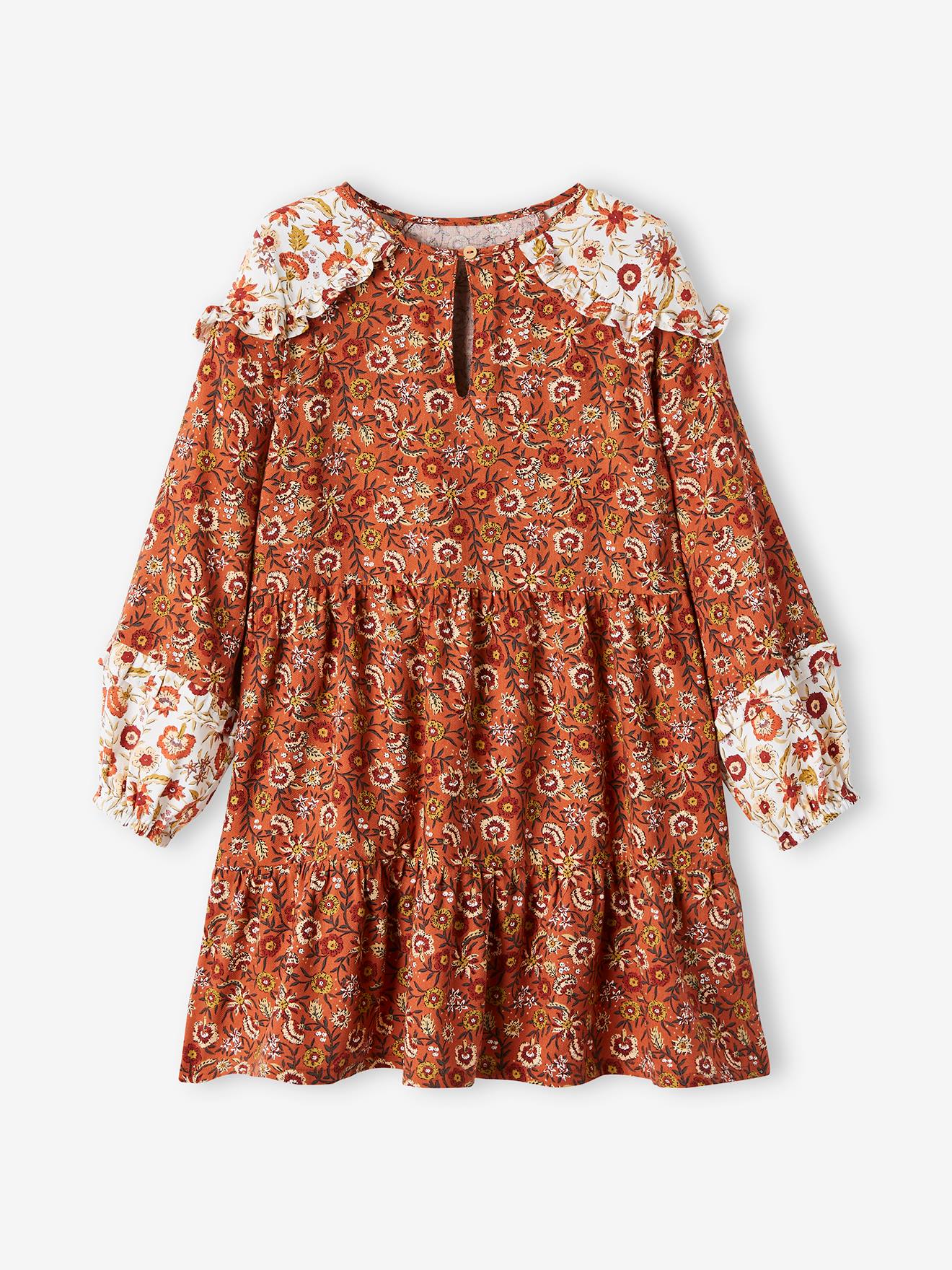 Robe patchwork Gipsy fille chamois imprimé